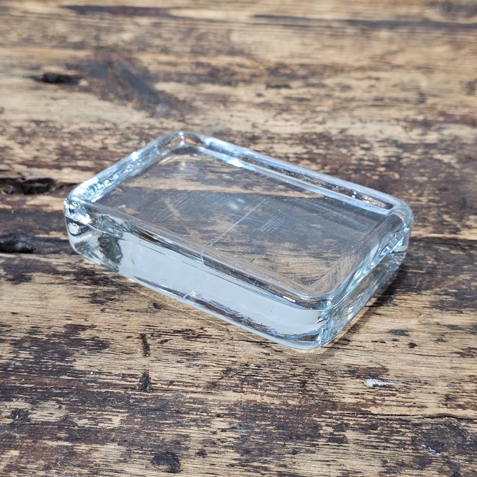 Vintage Glass Paperweight 2.75"W x 4"L x 1"H (13 oz.)