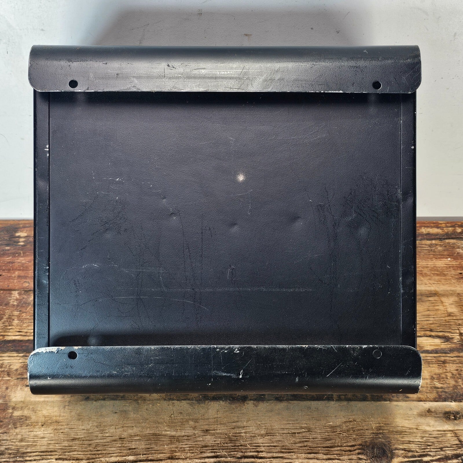 Vintage 6 Compartment Black Steel Desktop File Organizer