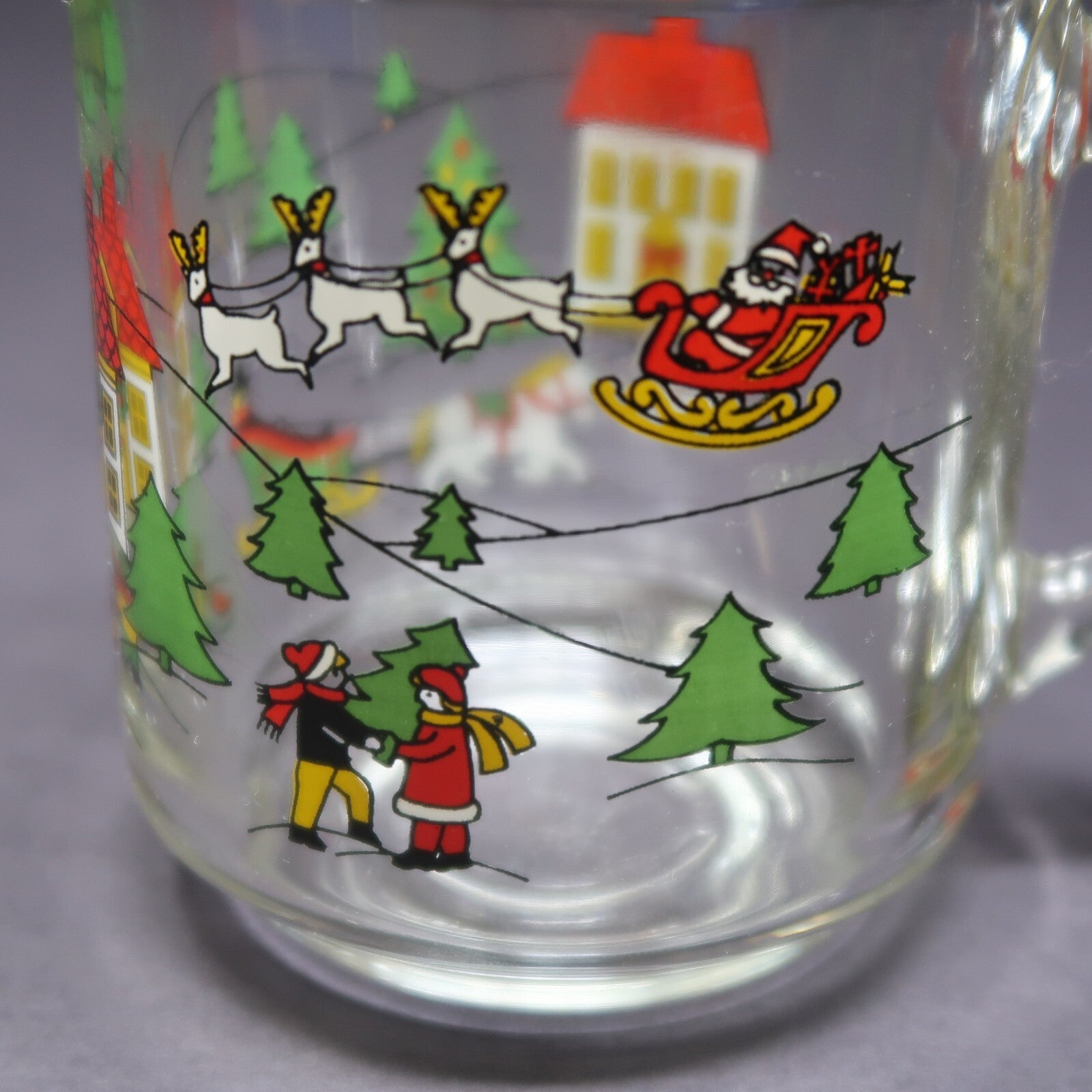 Set of 3 Luminarc Christmas glass Mugs