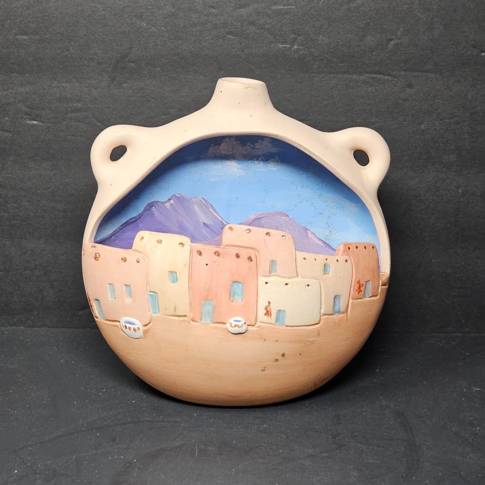 Hand Painted Native American Ceramic Hanging Signed