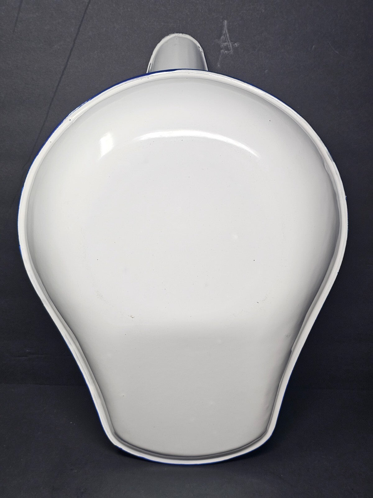 Vintage Hospital White Enamel Bed Pan With Lid
