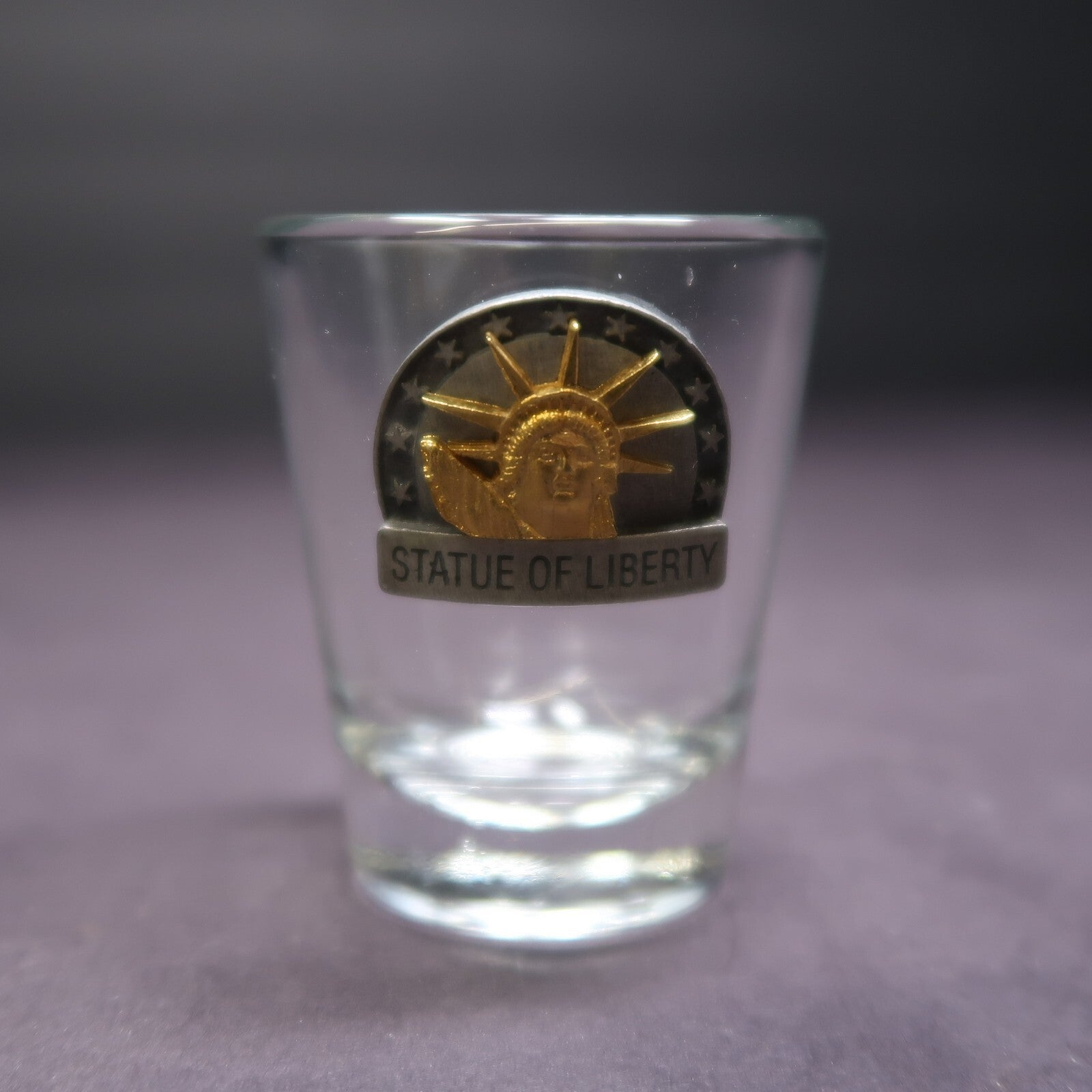 Statue of Liberty New York Metal Emblem Shot Glass H 2.4"
