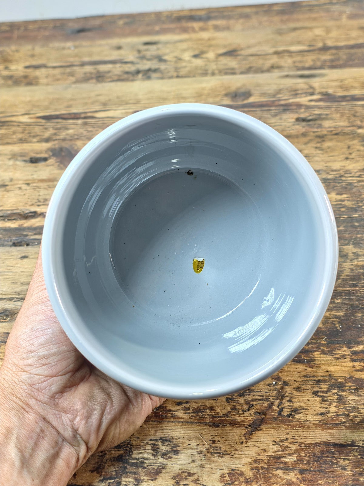Gray & White Two-Tone Ceramic Planter 5.25" — Minimalist Modern Pot