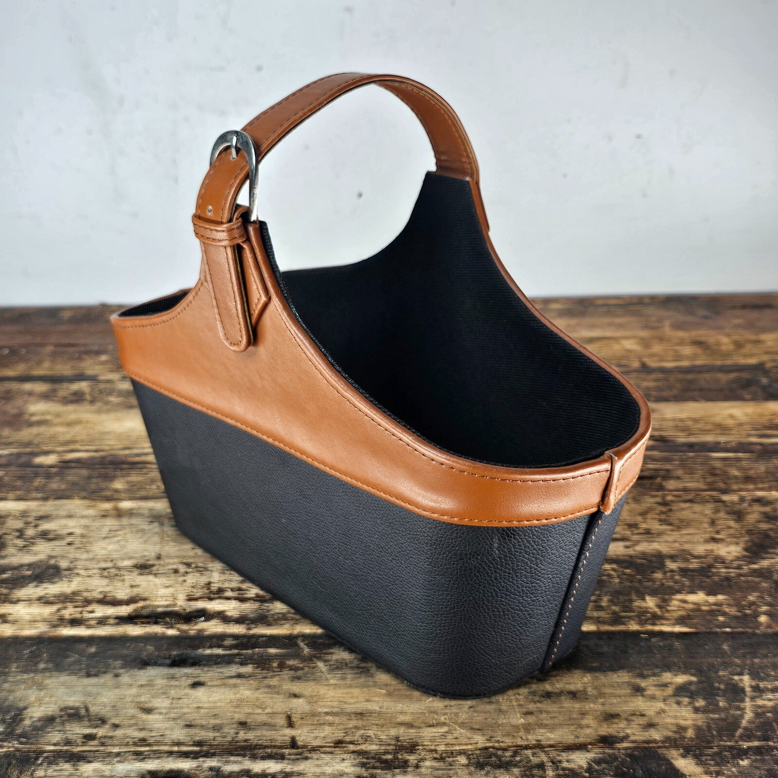 Leather-Style Magazine Rack / Basket 12.5"L x 6"W x 10"H (14 oz.)