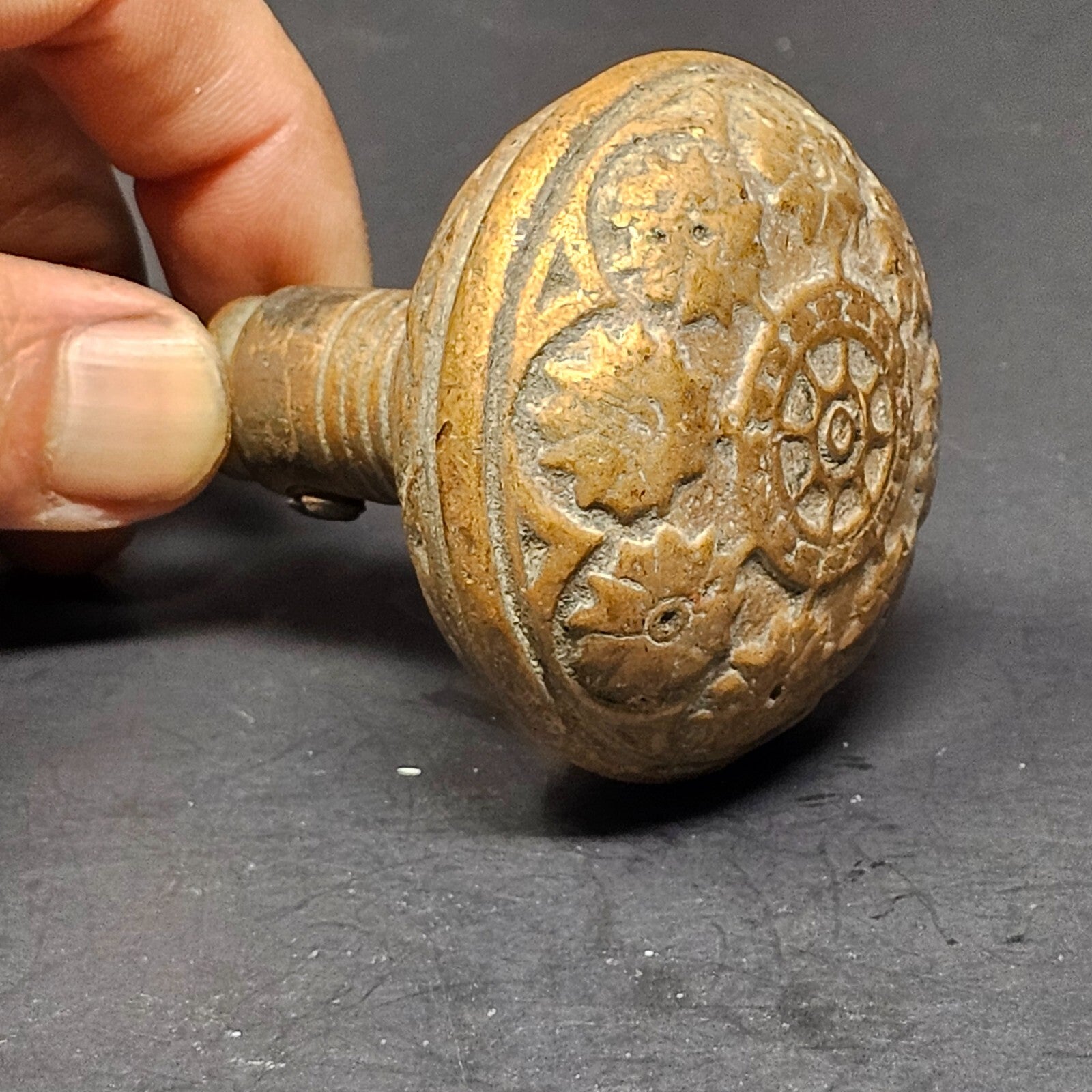 Antique Single Door Knob Solid Brass (1 lb.)