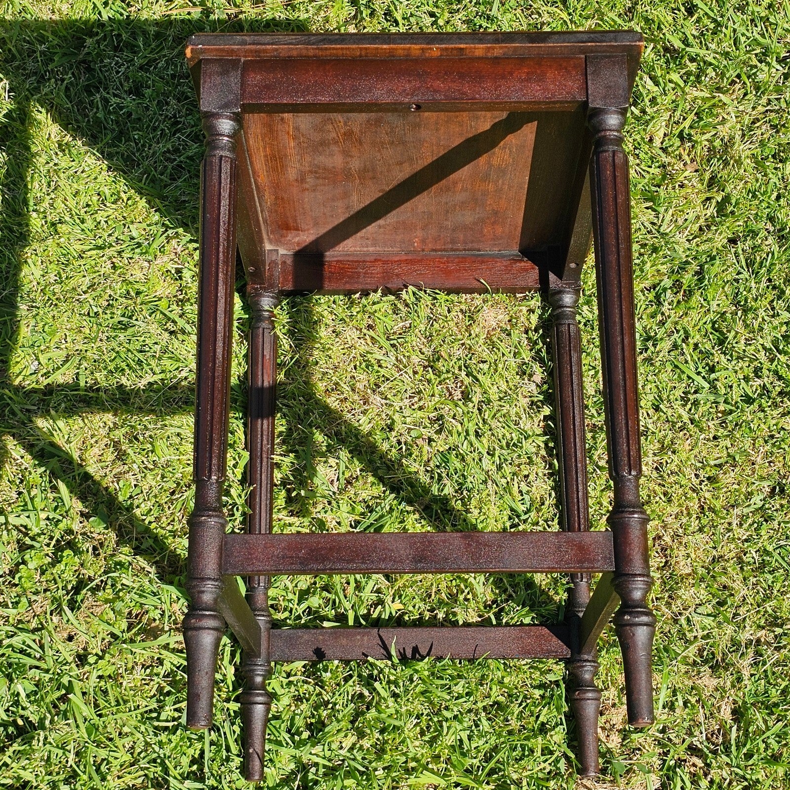 Vintage Victorian Style Rose Hand-Painted Accent Table 16.25" x 13.75" x 20.5"