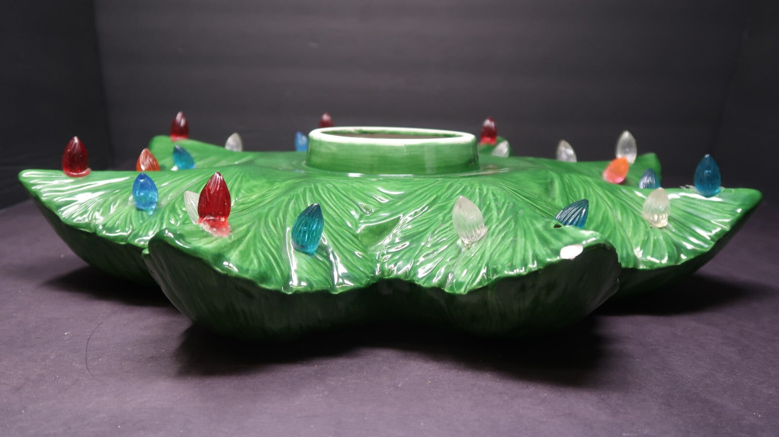 Vintage Alberta's Mold Green Ceramic Christmas Tree Extra Branch Layer L 16.75"