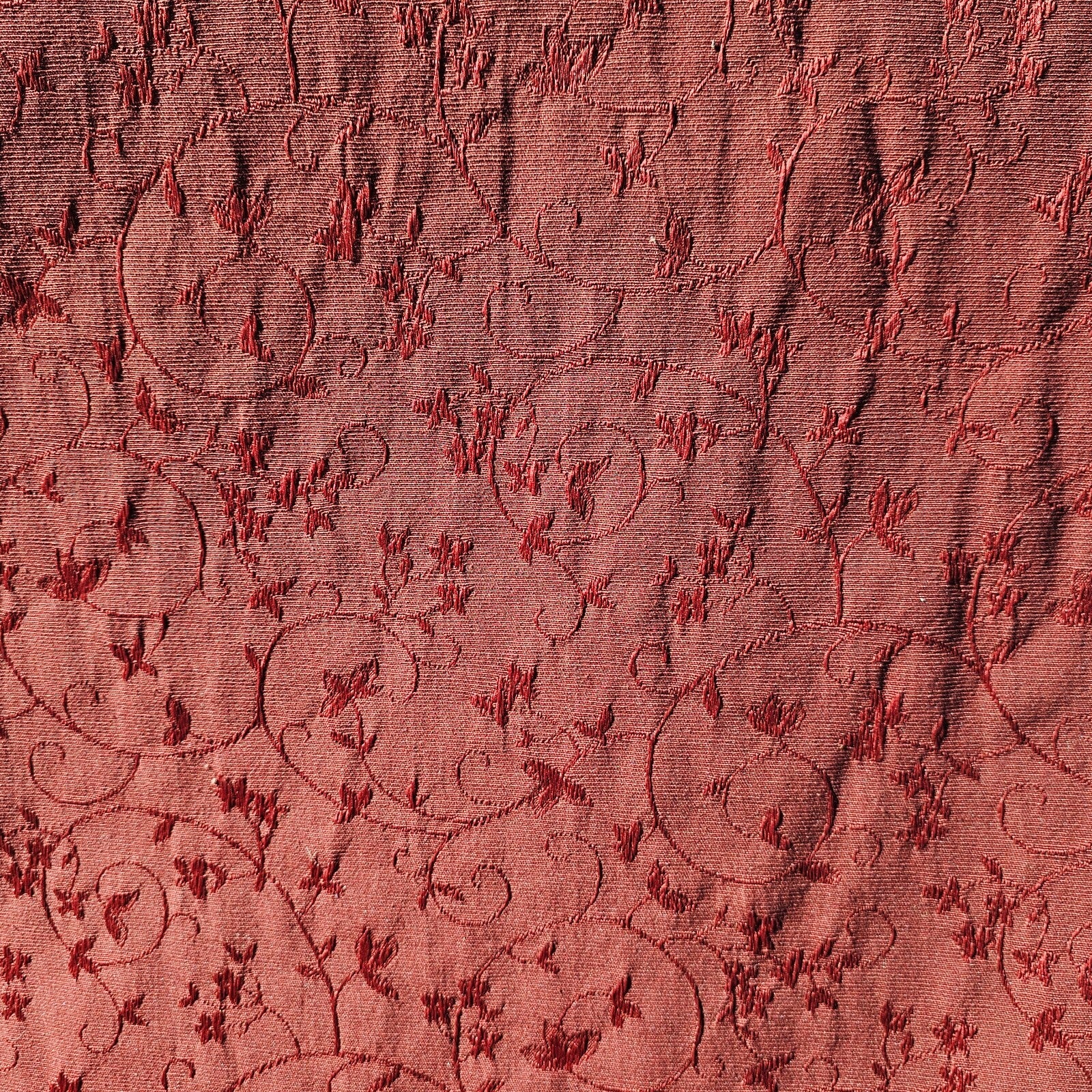 Vintage Antique Brocade Jacquard Fabric Burgandy 56" W x 1 Roll
