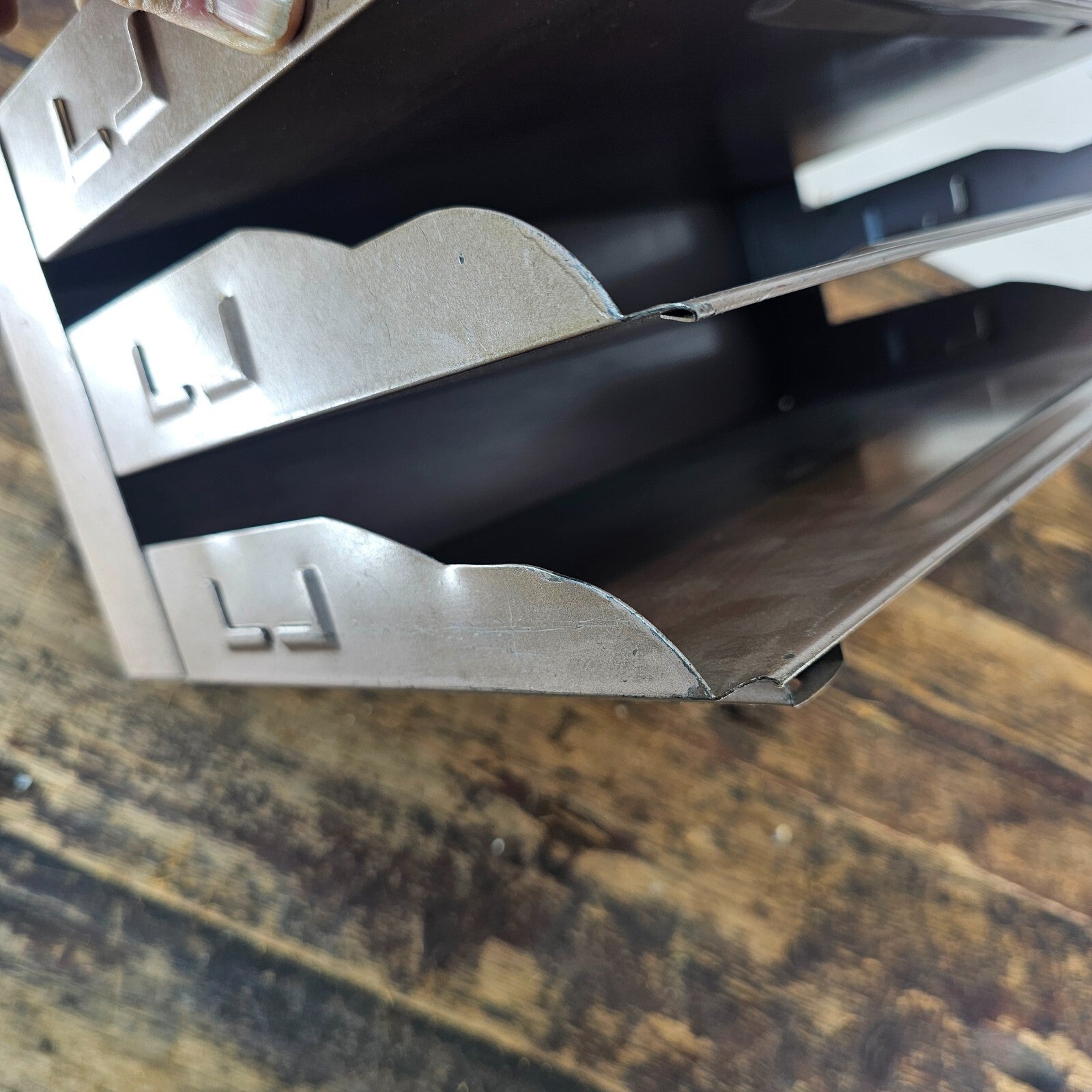 Vintage 3-Tier Wall-Mounted / Desktop Steel File Organizer