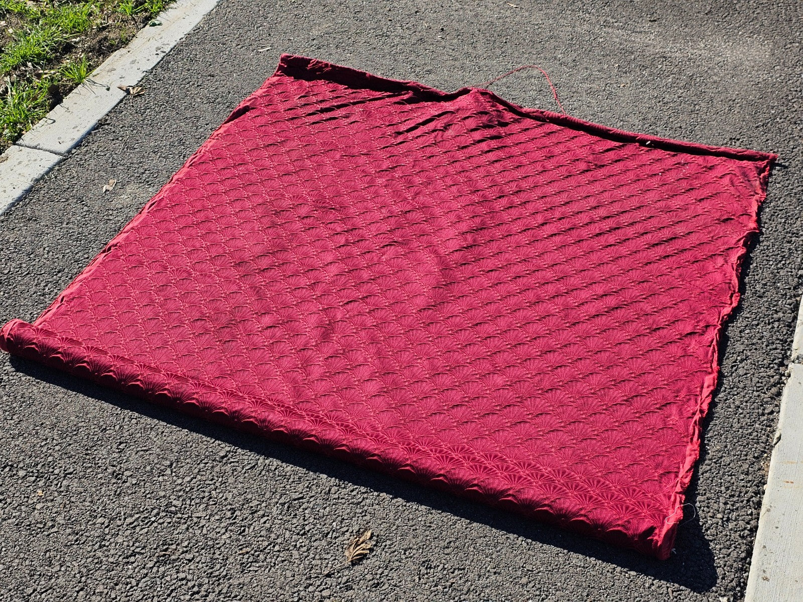 F. Schumacher Co. Vintage Shell Pattern Fabric Burgandy 55" w x 6 ft