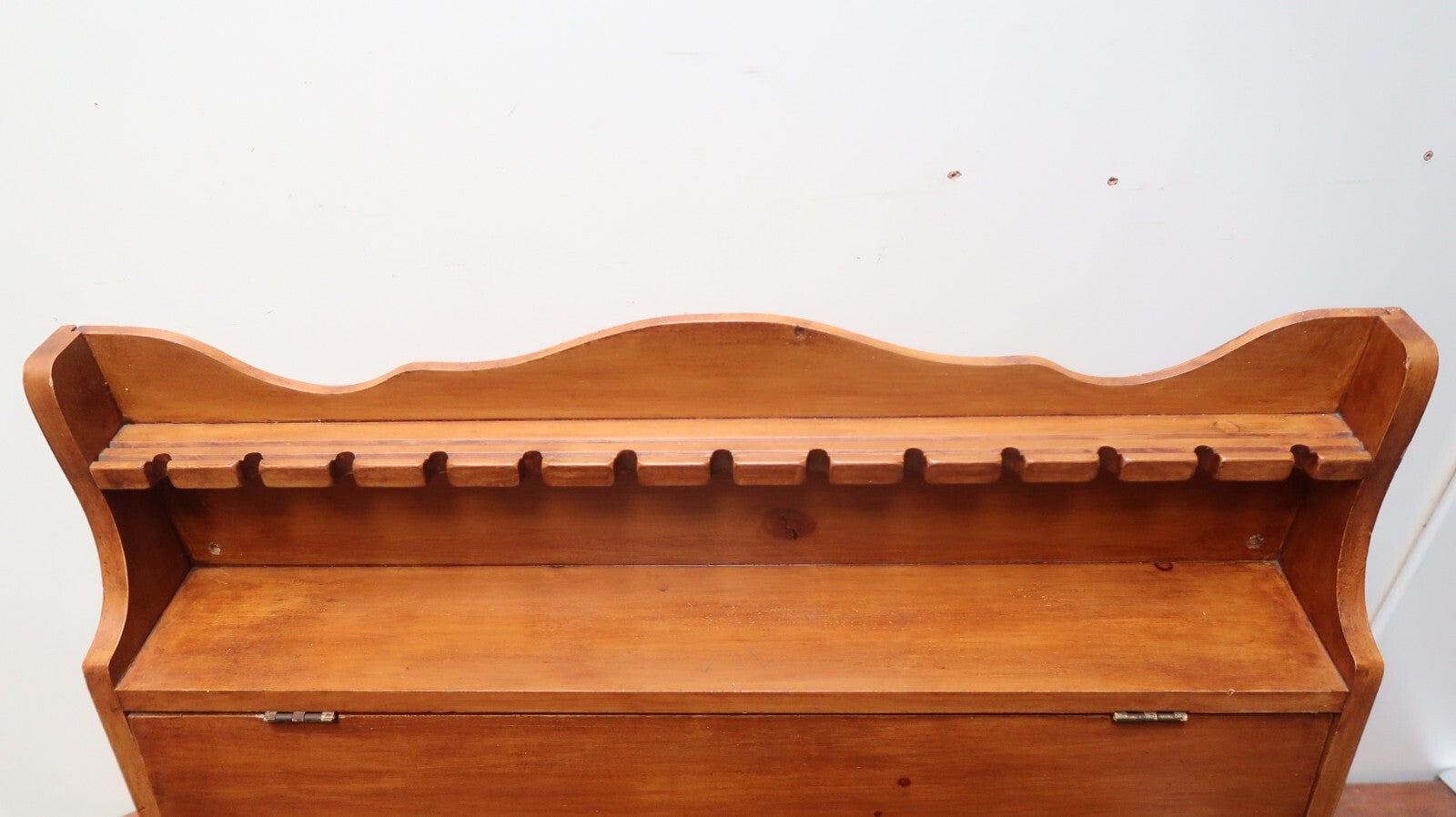 Vintage Maple Wood Wall Mount Silverware Flatware Cabinet
