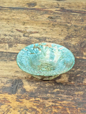 Vintage Green-Glazed Studio Pottery Small Bowl / Dish / Ashtray 5" Dia × 1.5" H