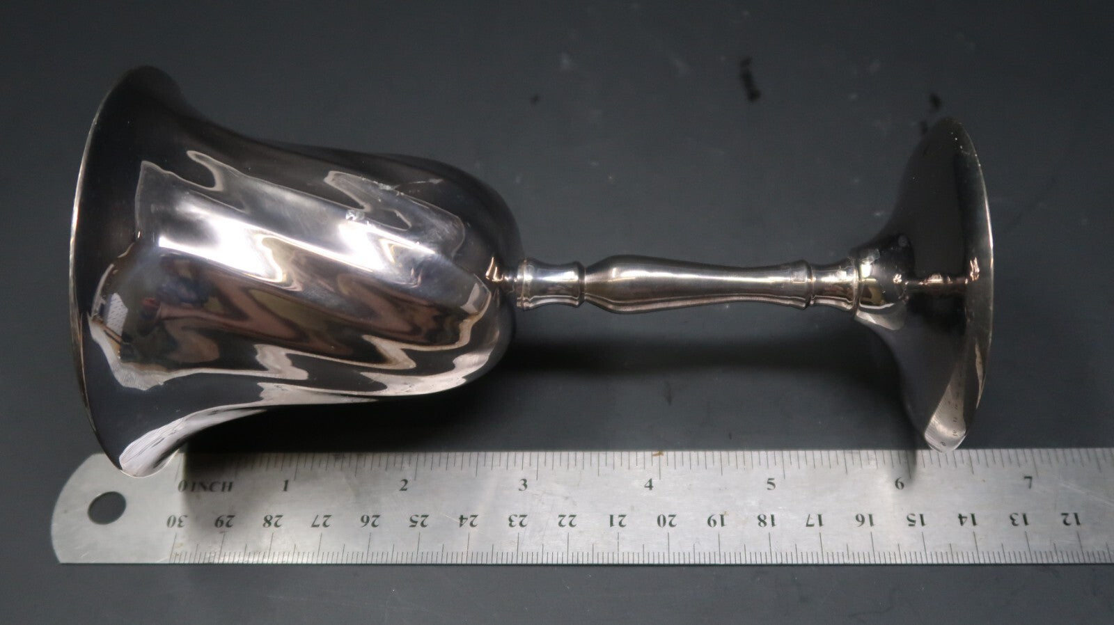 Vintage Goblet, Chalice, Wine Glass Electro Plated Nickel Silver H 6.25"