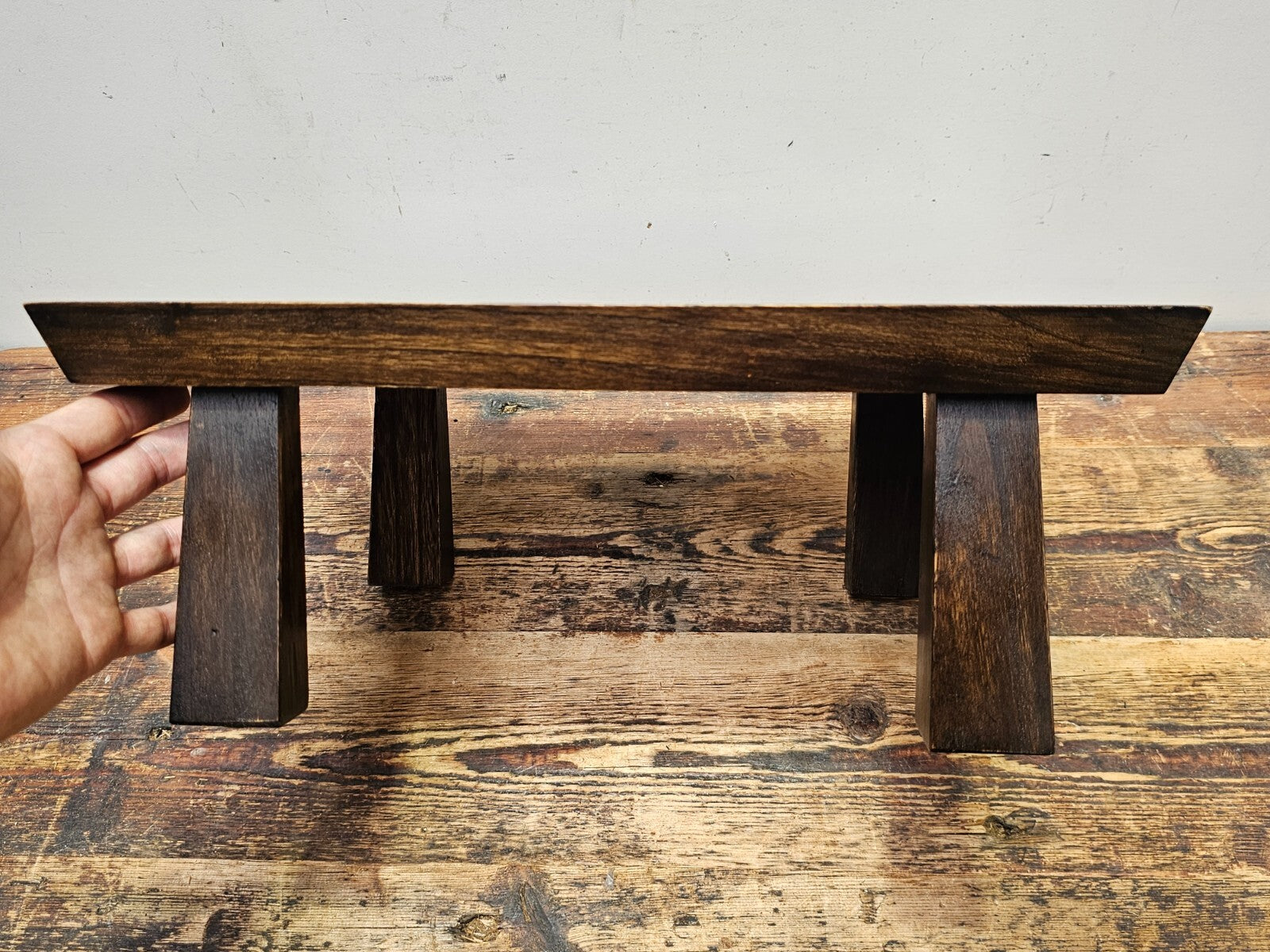 Vintage Japanese Hinoki Wooden Zen Table 13"W × 11.75"D × 4.25"H (3.9 lbs)