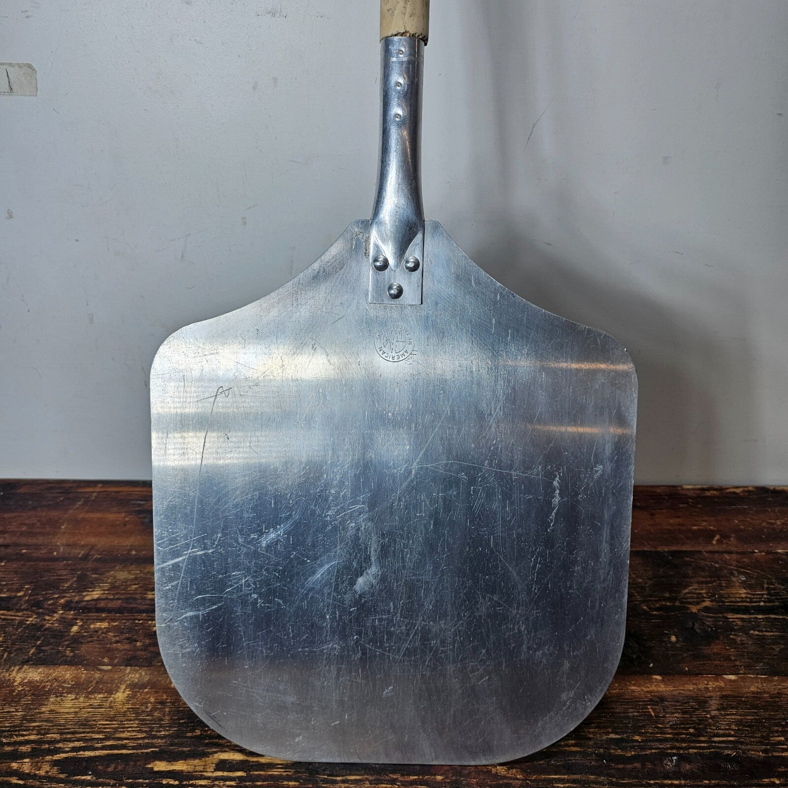 Aluminum Pizza Peel With Long Wood Handle - 12" x 12" Blade 35" L