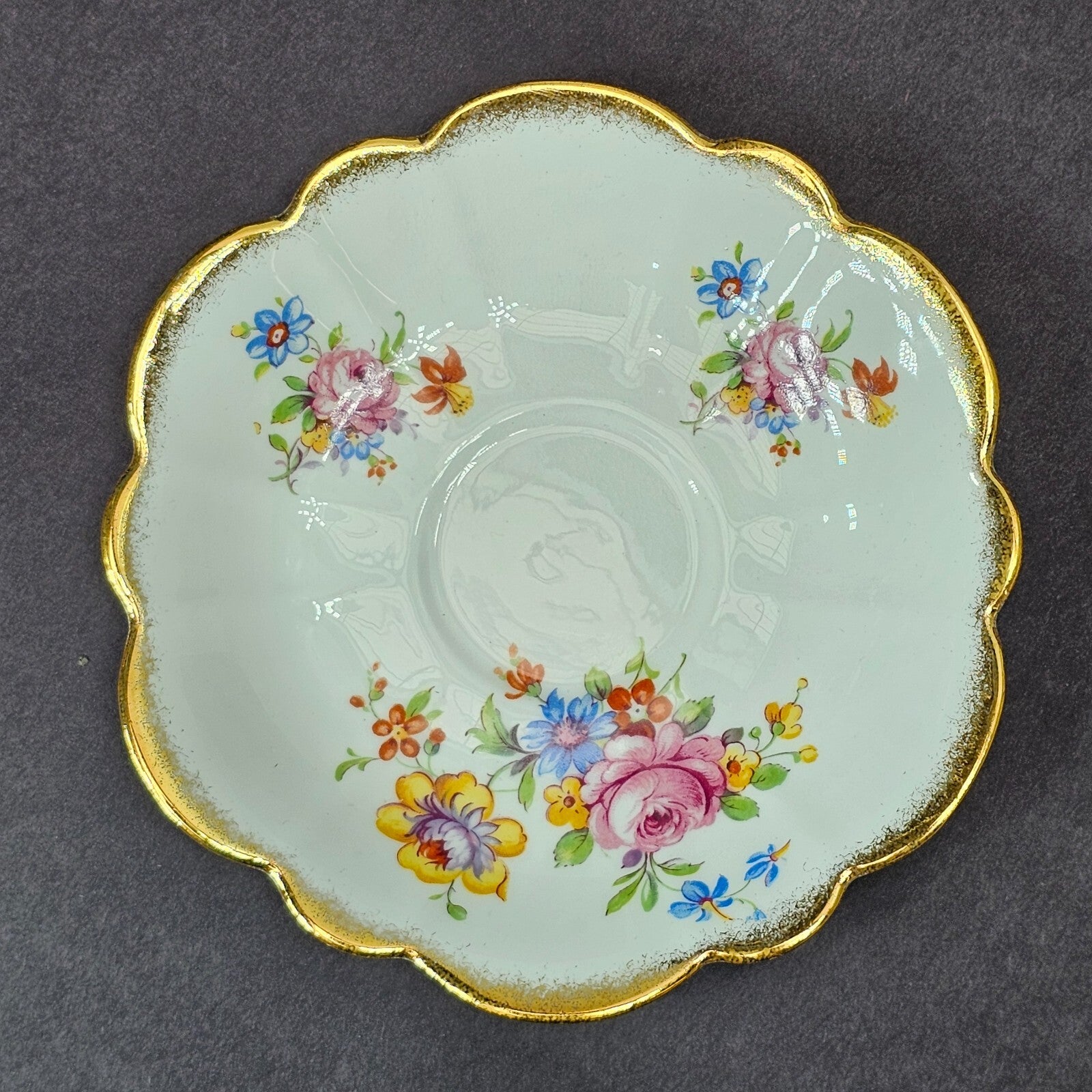 Vintage Taylor and Kent Gold Trim Teacup & Saucer Set From England