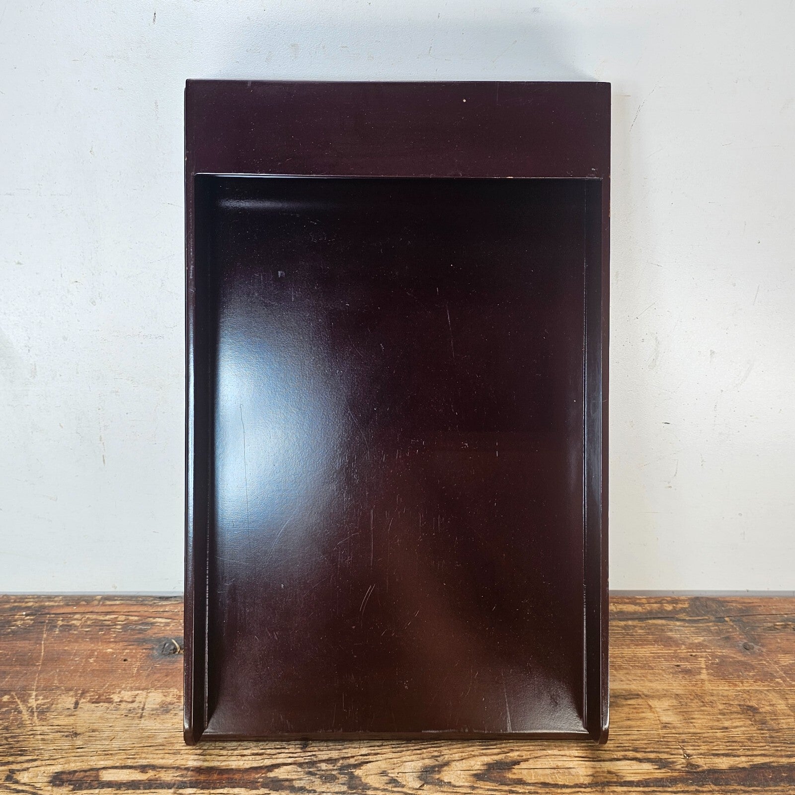 Premium Wooden Display Tray - Dark Mahogany Finish 15.75"L × 10.25"W × 2.25"H