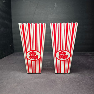 Set of 2 Plastic Novelty Popcorn Boxes Tub Container Movie Party