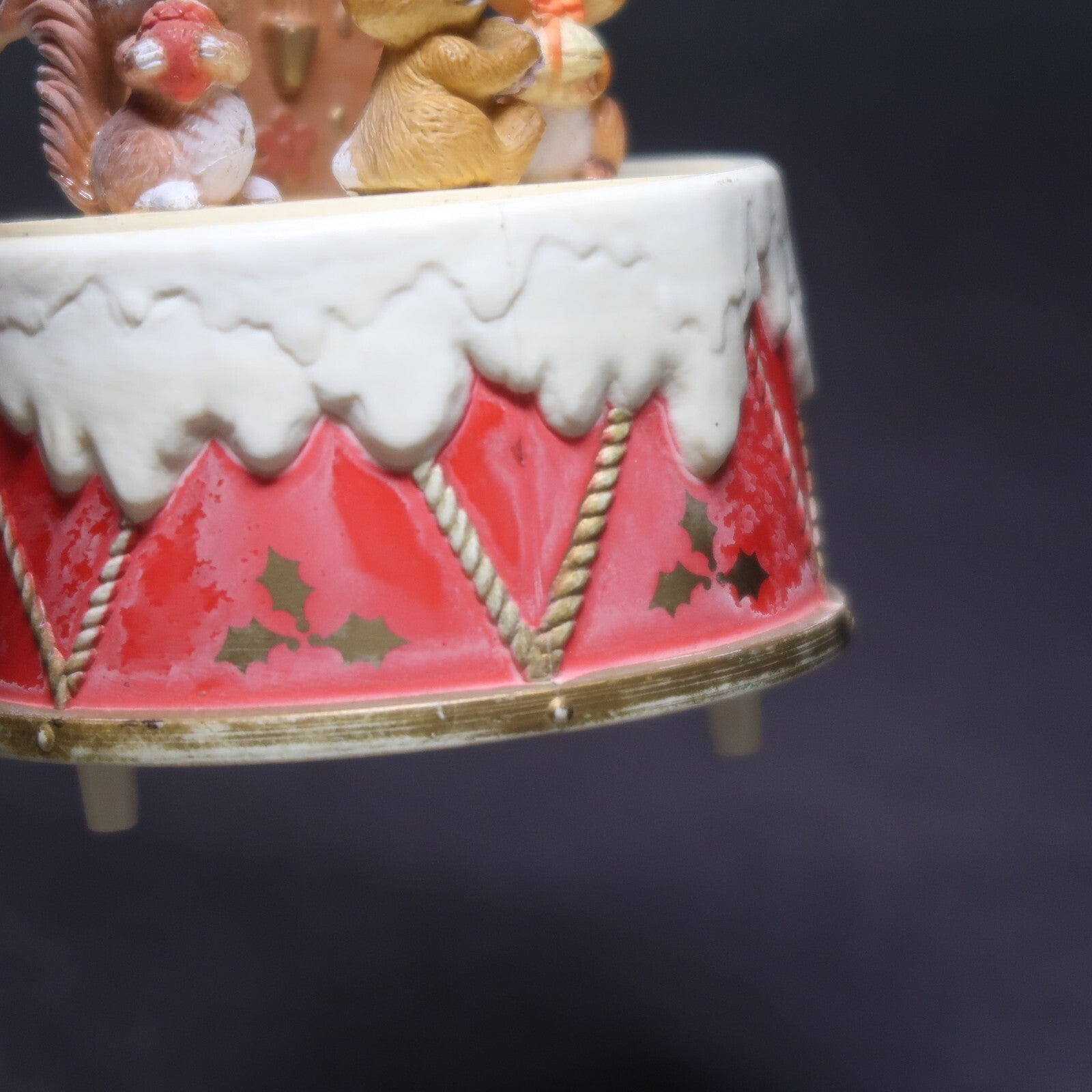 Christmas Angel Music Box with Bear Squirrel & Racoon " A Christmas Festival "