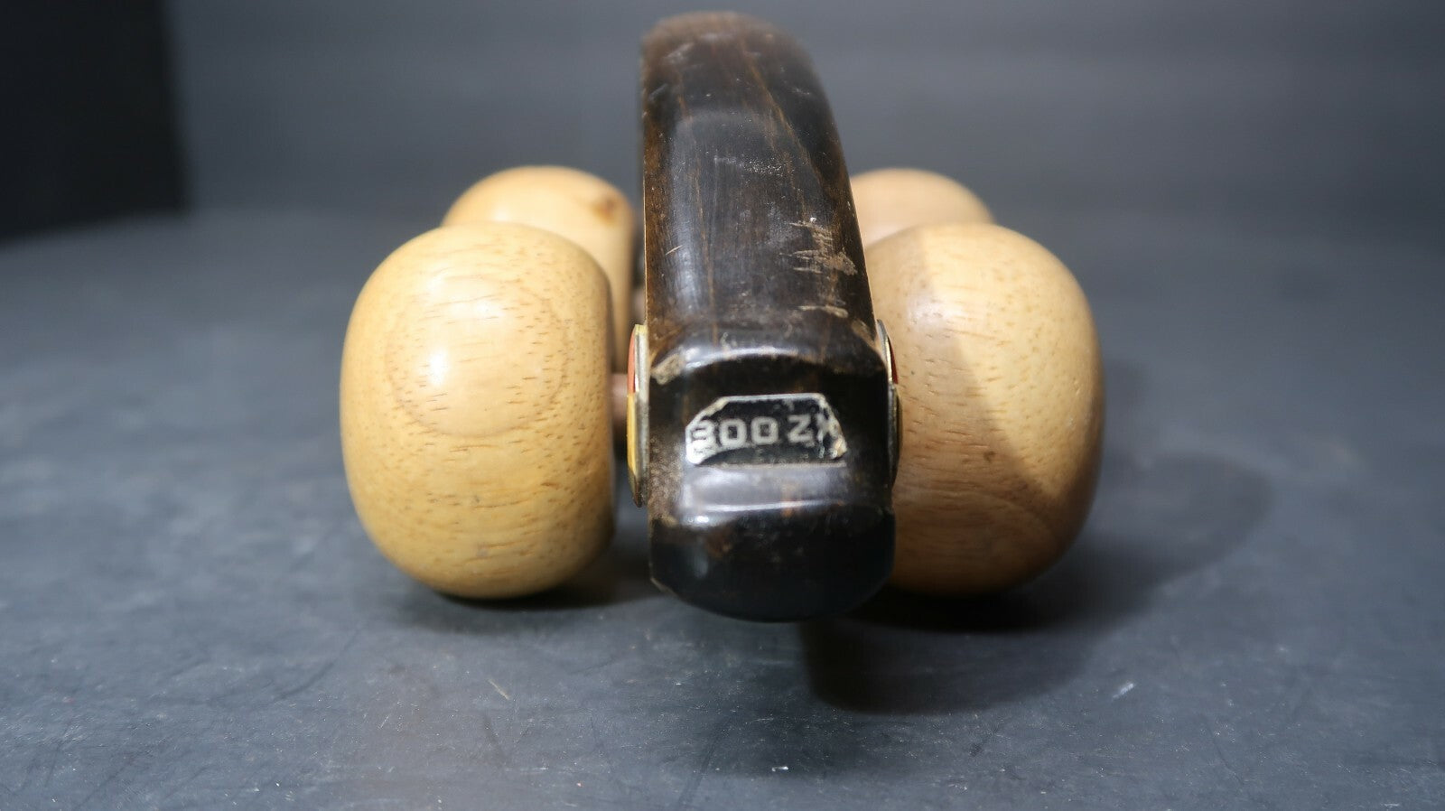 Vintage Datsun 300ZX Solid Wood Rolling Back Massager Kids Rolling Pull Toy