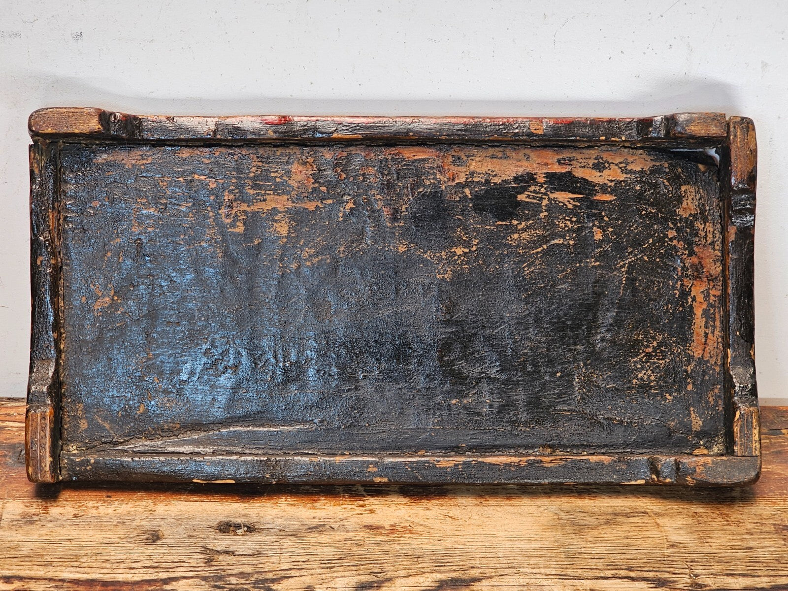 Antique Primitive Wooden Apothecary Box with 8 Wells & Lid