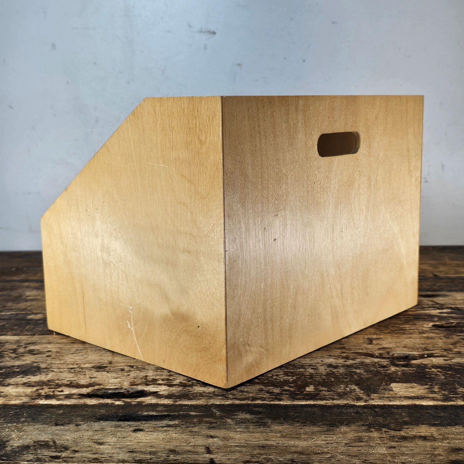 Slanted Front Wooden Desk Organizer 11"W x 8.75"D x 8"H