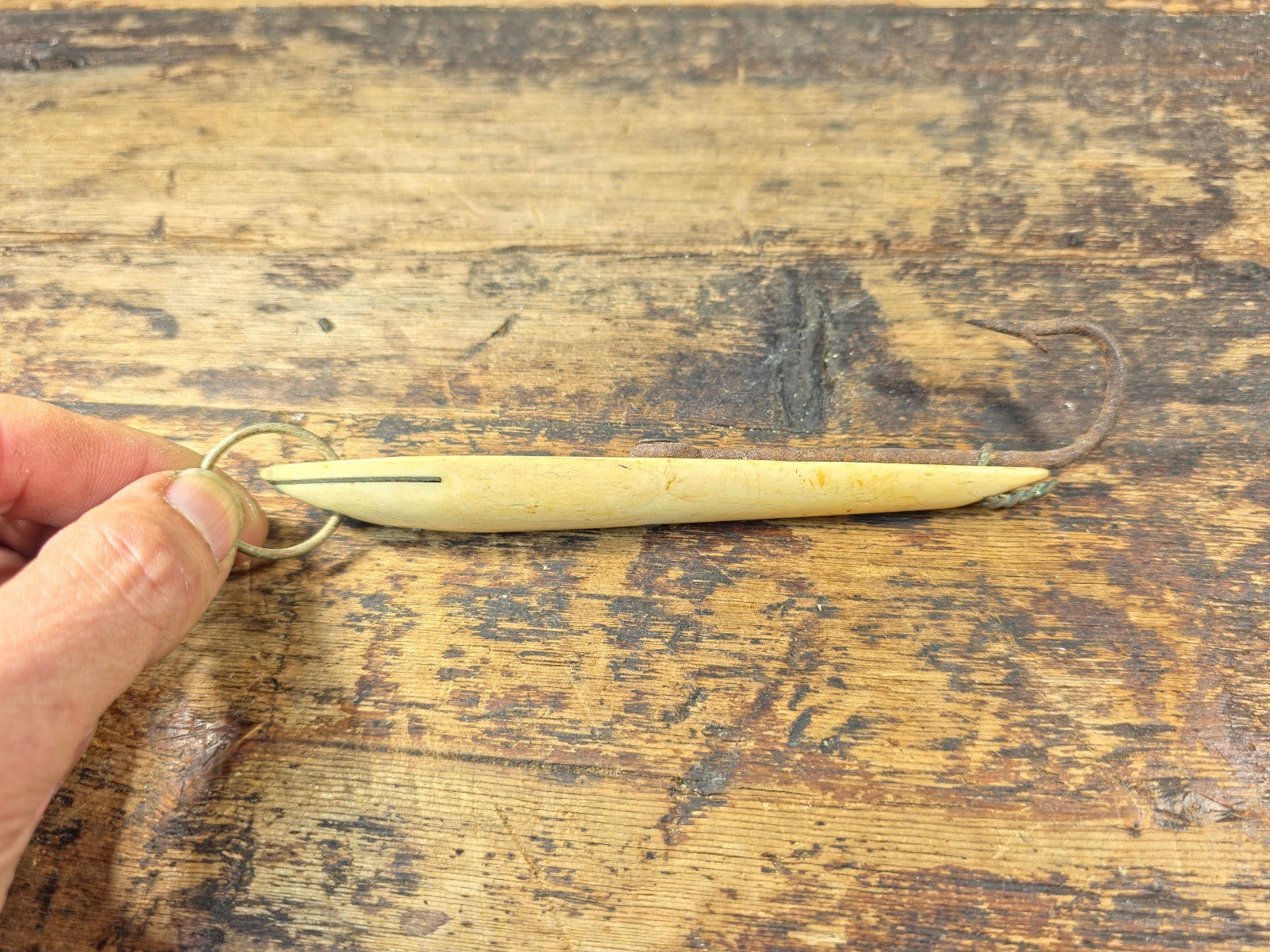 Vintage National Brand Tackle Japan Bone Tuna Jig 6" — Wooden Fishing Lure