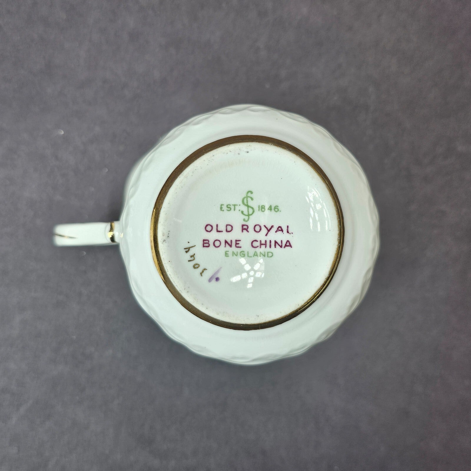 Vintage Old Royal Bone China England Teacup & Saucer Set From England
