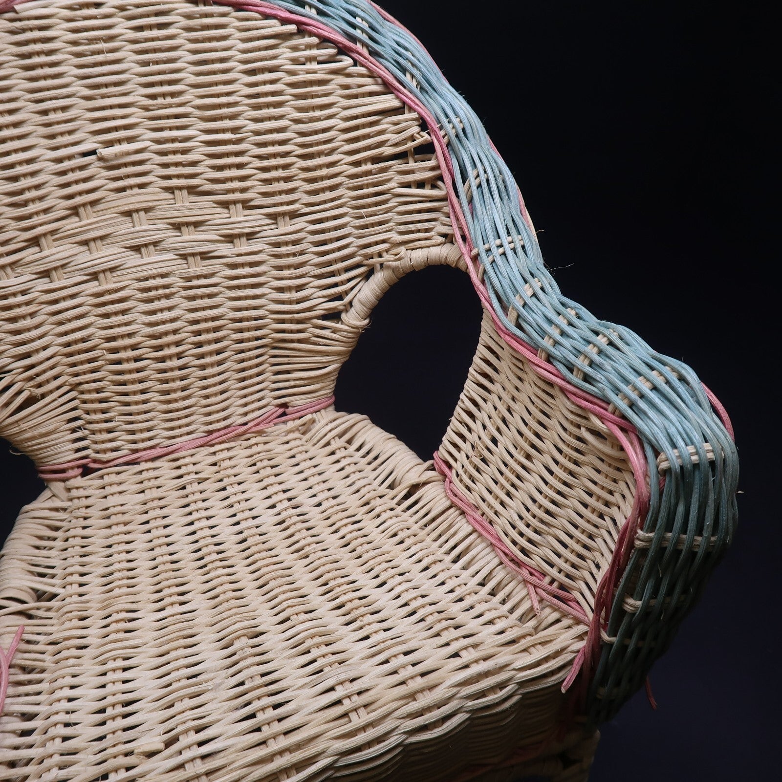 Wicker Doll Chair Green / Pink / Natural 3 Colors H 12" x D 9" x W 10"