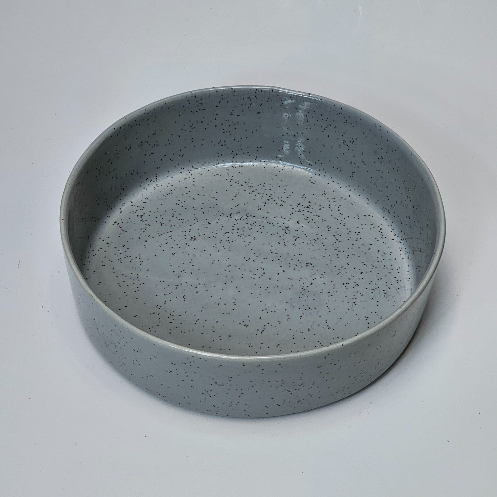 Vintage Maurice Of California Ceramic Pet Bowl / Trinket Light Gray Speckles