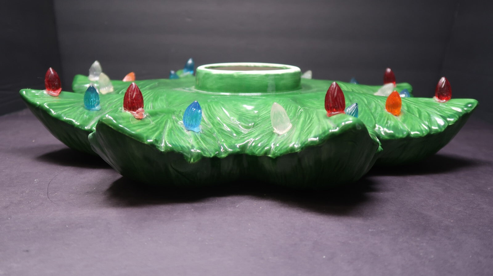 Vintage Alberta's Mold Green Ceramic Christmas Tree Extra Branch Layer L 16.75"