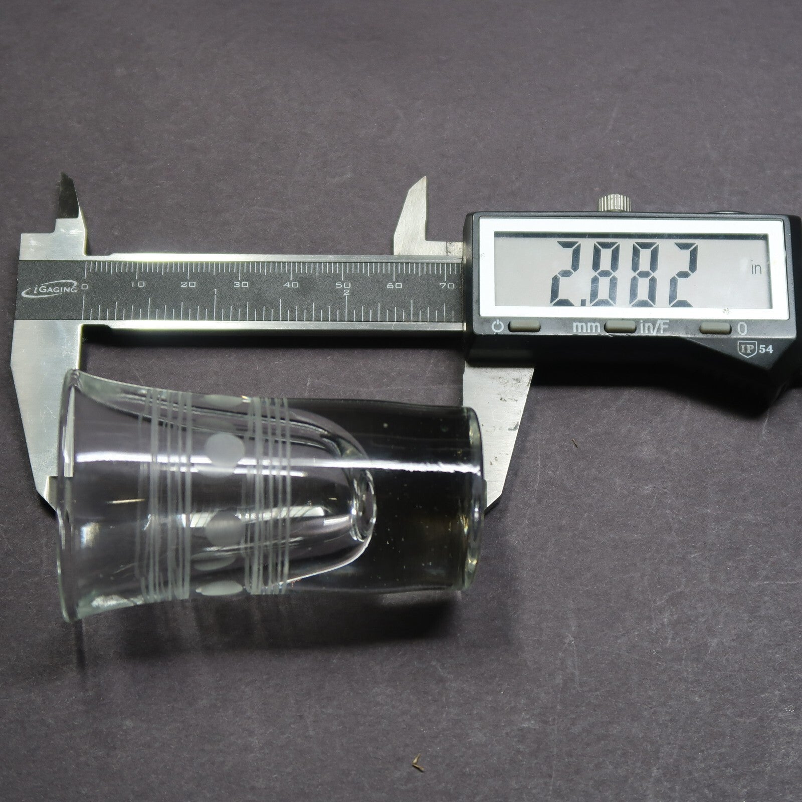 Etched Shot Glass Heavy Bottom H 2.9"