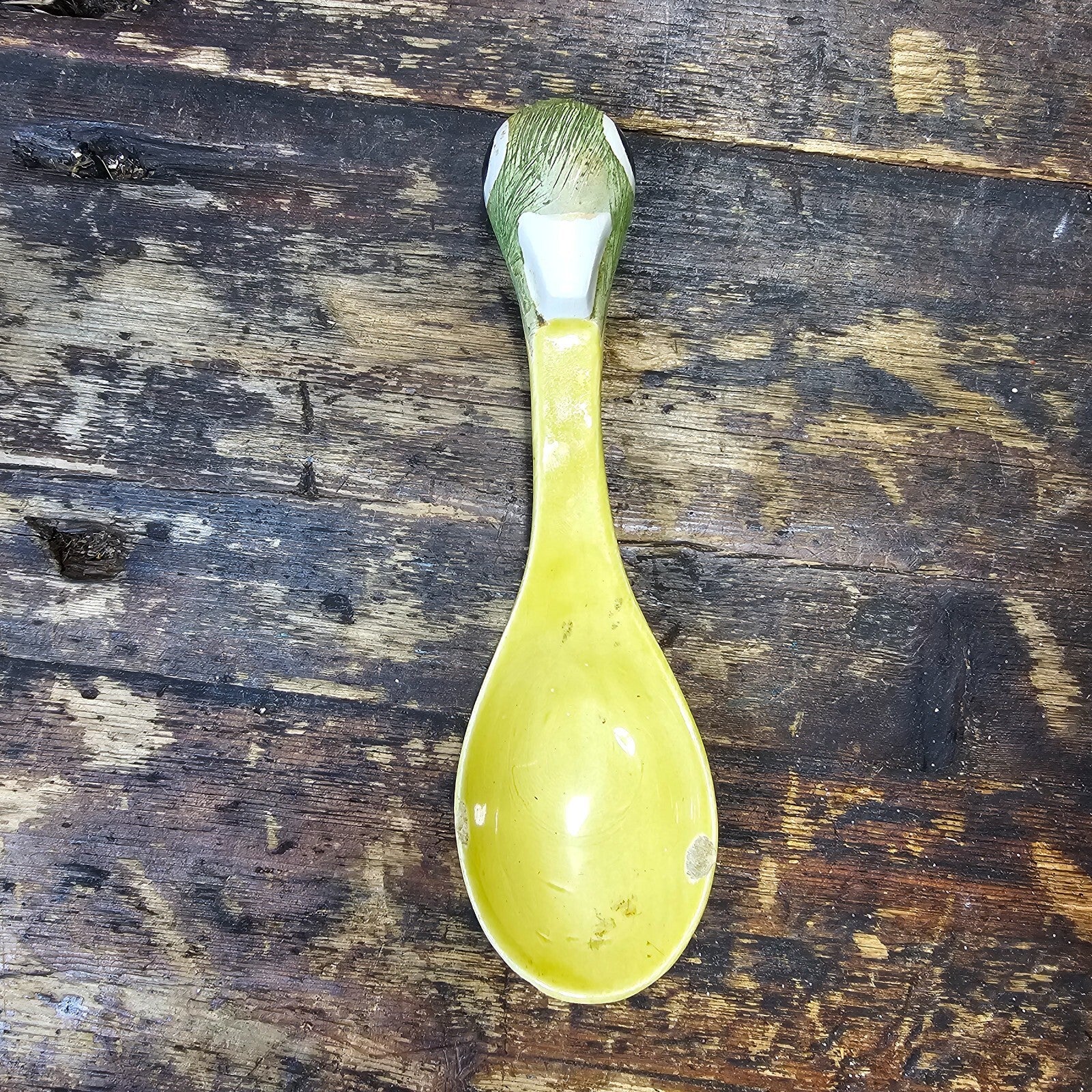 Brayton Laguna Pottery Floral Bird Decorative Guacamole Bowl and Spoon Set