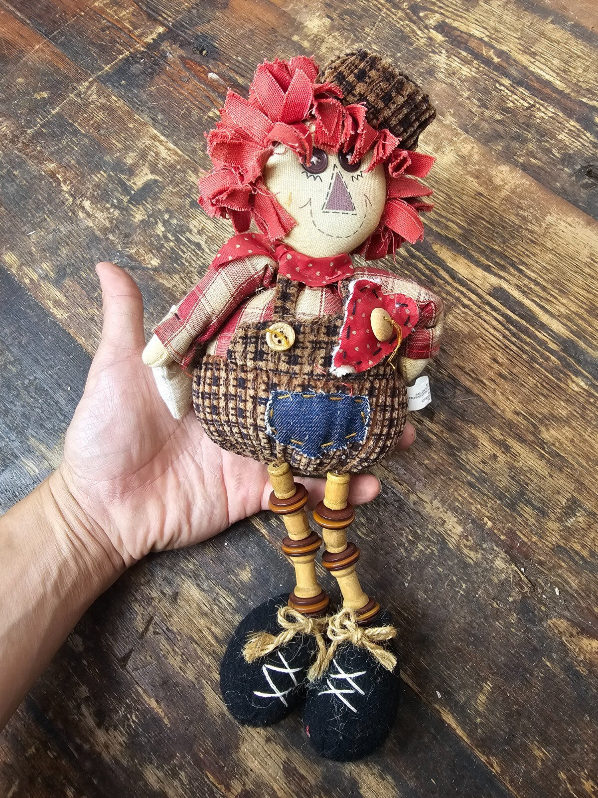 Set of 4 Rustic Shelf Sitters Stuffed Plush Dolls