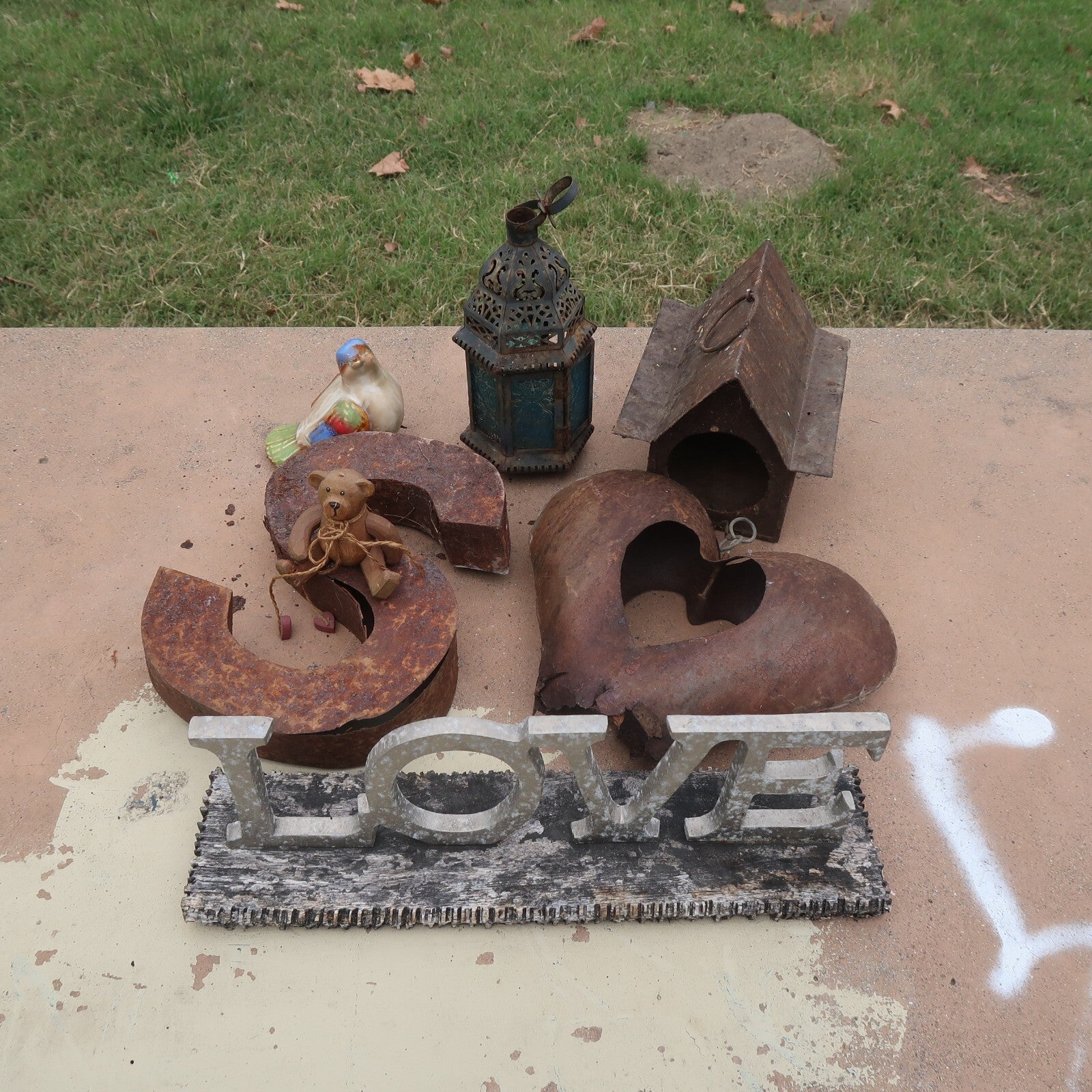 Lot of Rustic Garden Decor 7pcs