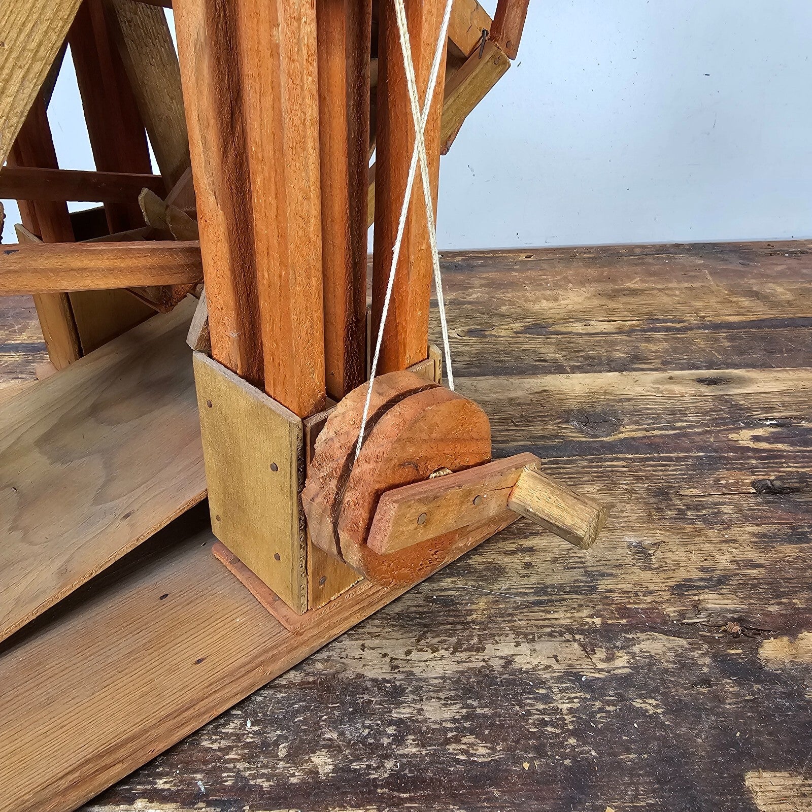 Vintage Mexican Folk Art Wooden Ferris Wheel