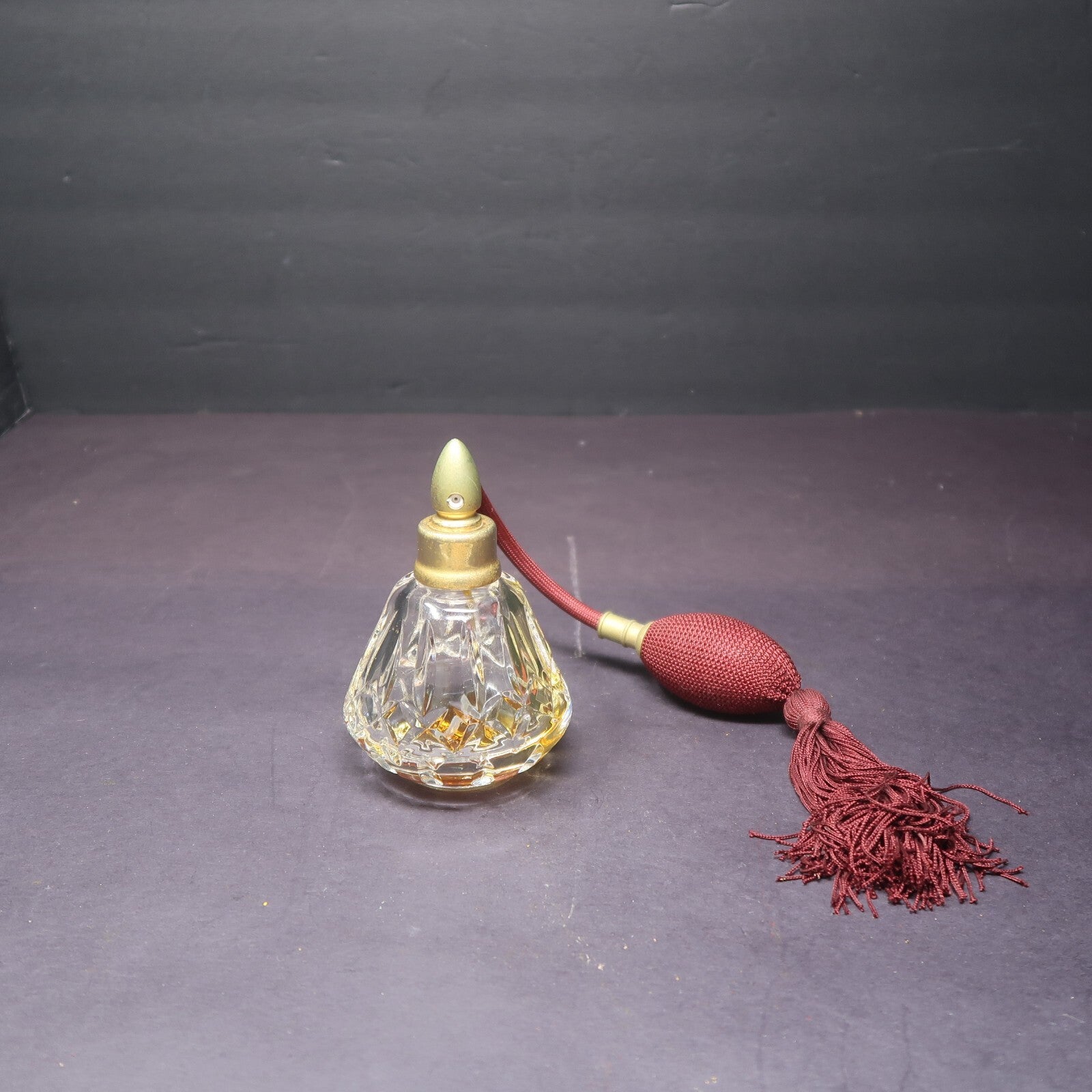 Waterford  Lismore Crystal Perfume Atomizer Bottle with Bulb & Tassel (AS-IS)
