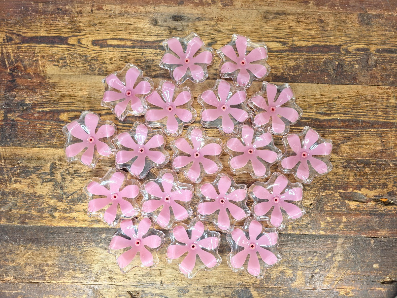Vintage Pink Plastic Lamp Shade Inserts – Lot of 18