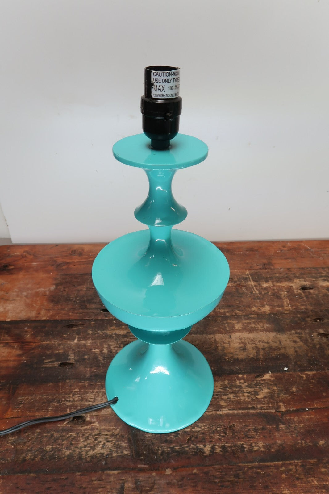 Light Blue Turquoise Table Lamp 13" x 13" x H 25"