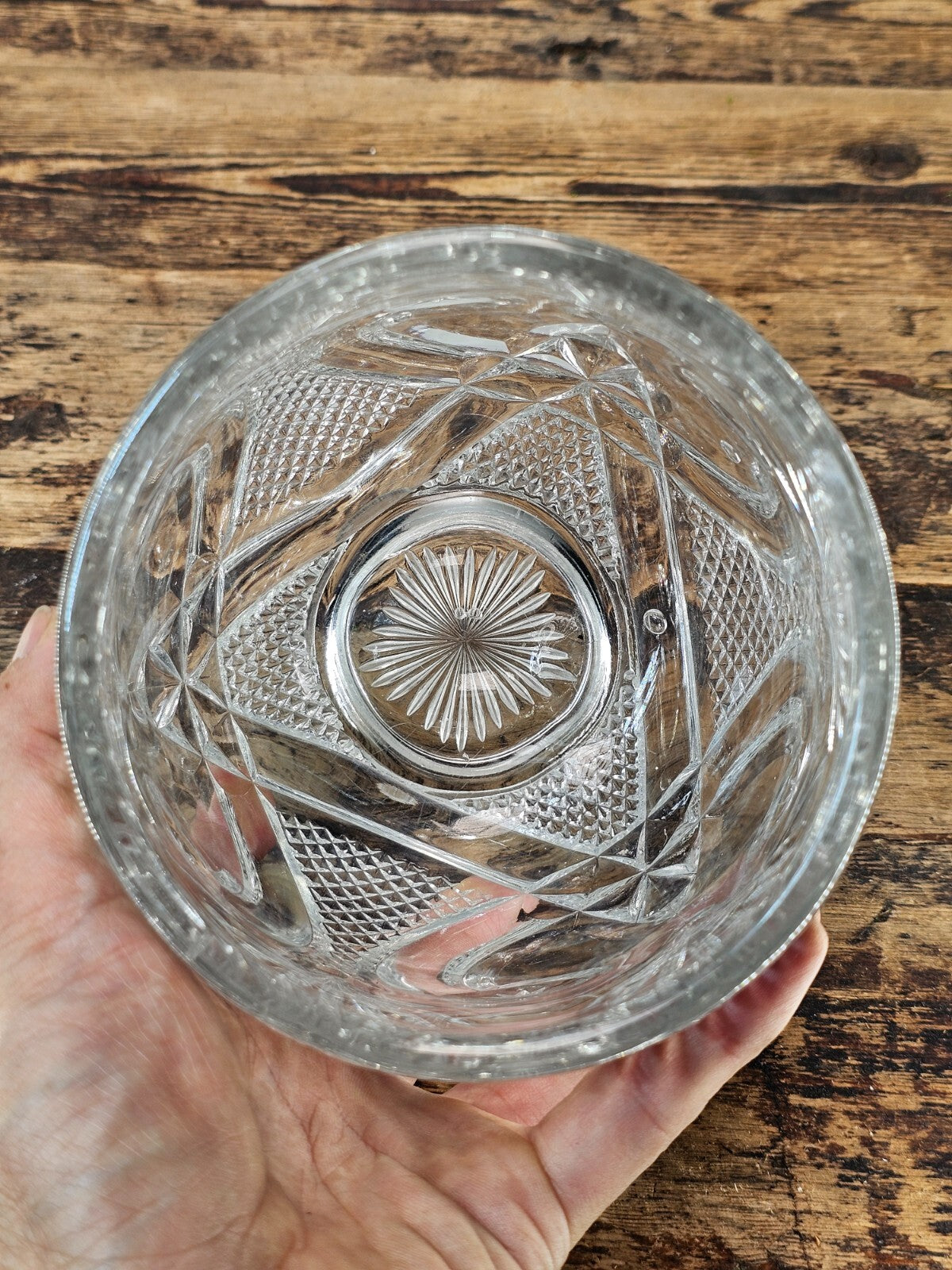 Antique EAPG Pressed Glass Biscuit Barrel / Candy Jar 9.5"H