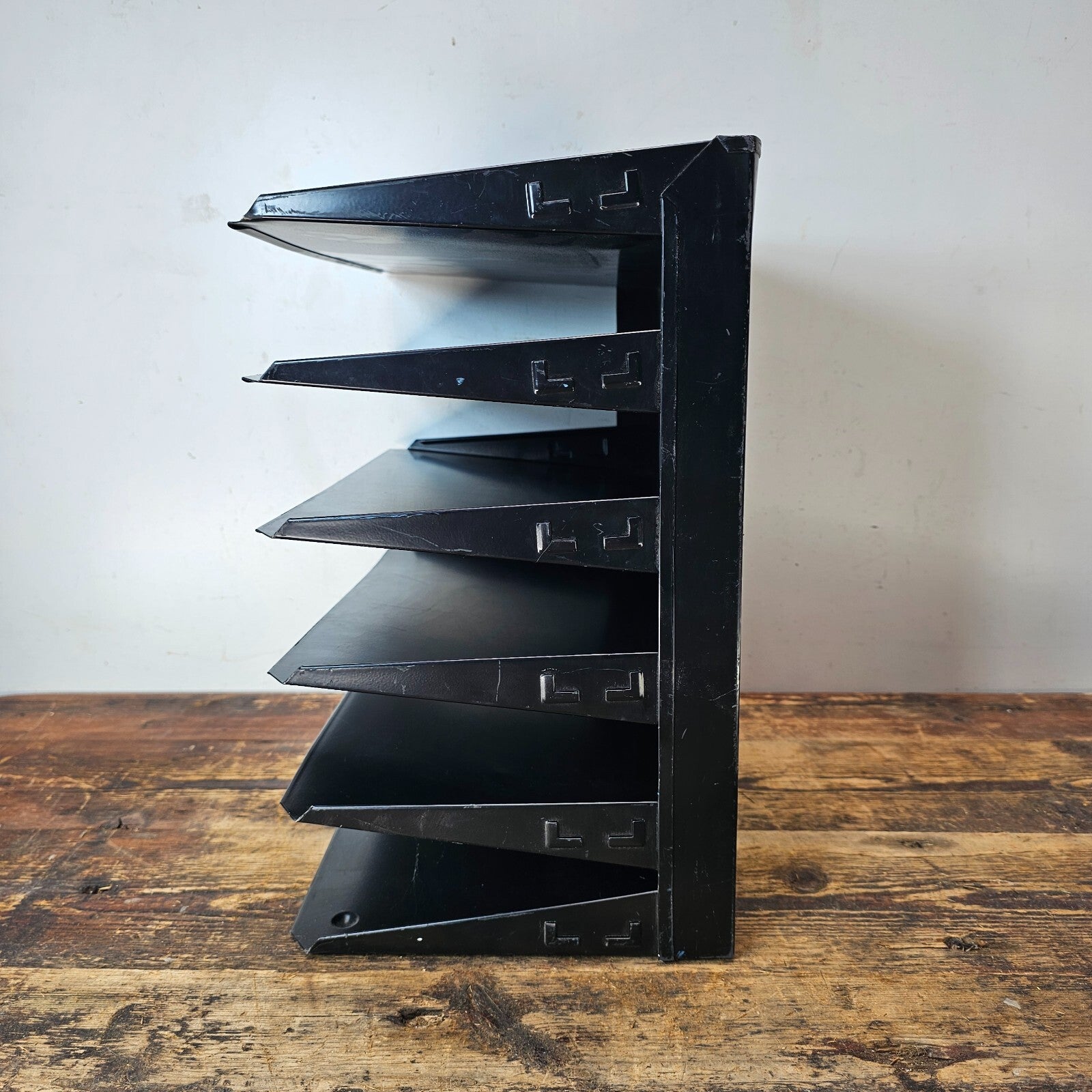 Vintage Steelmaster Lit-Ning 6-Tier Wall-Mounted / Desktop Steel File Organizer