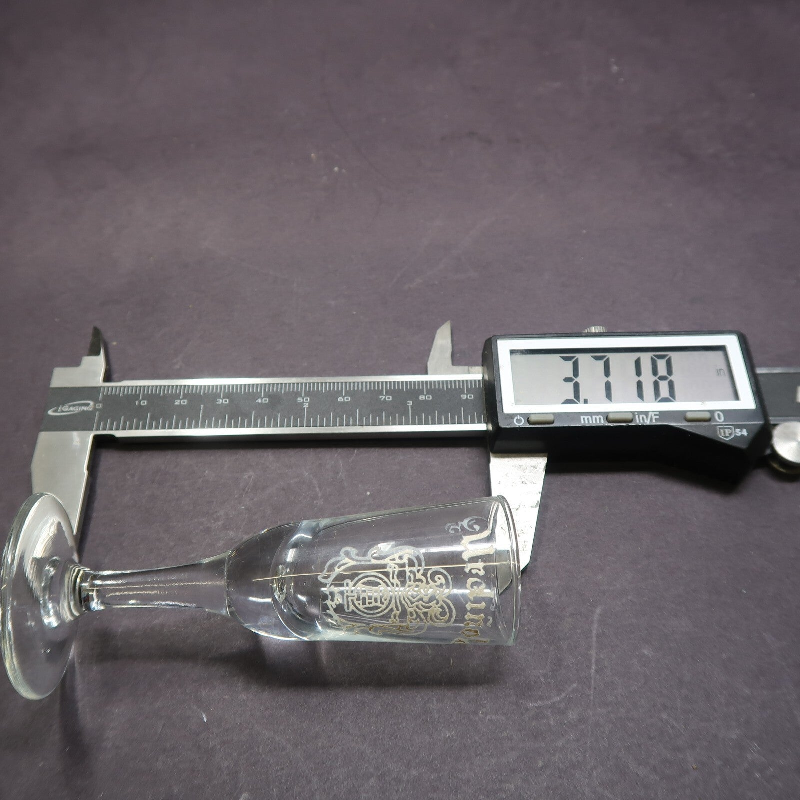 Vintage Urdinola Conac Shot Glass Stemware H 3.7"