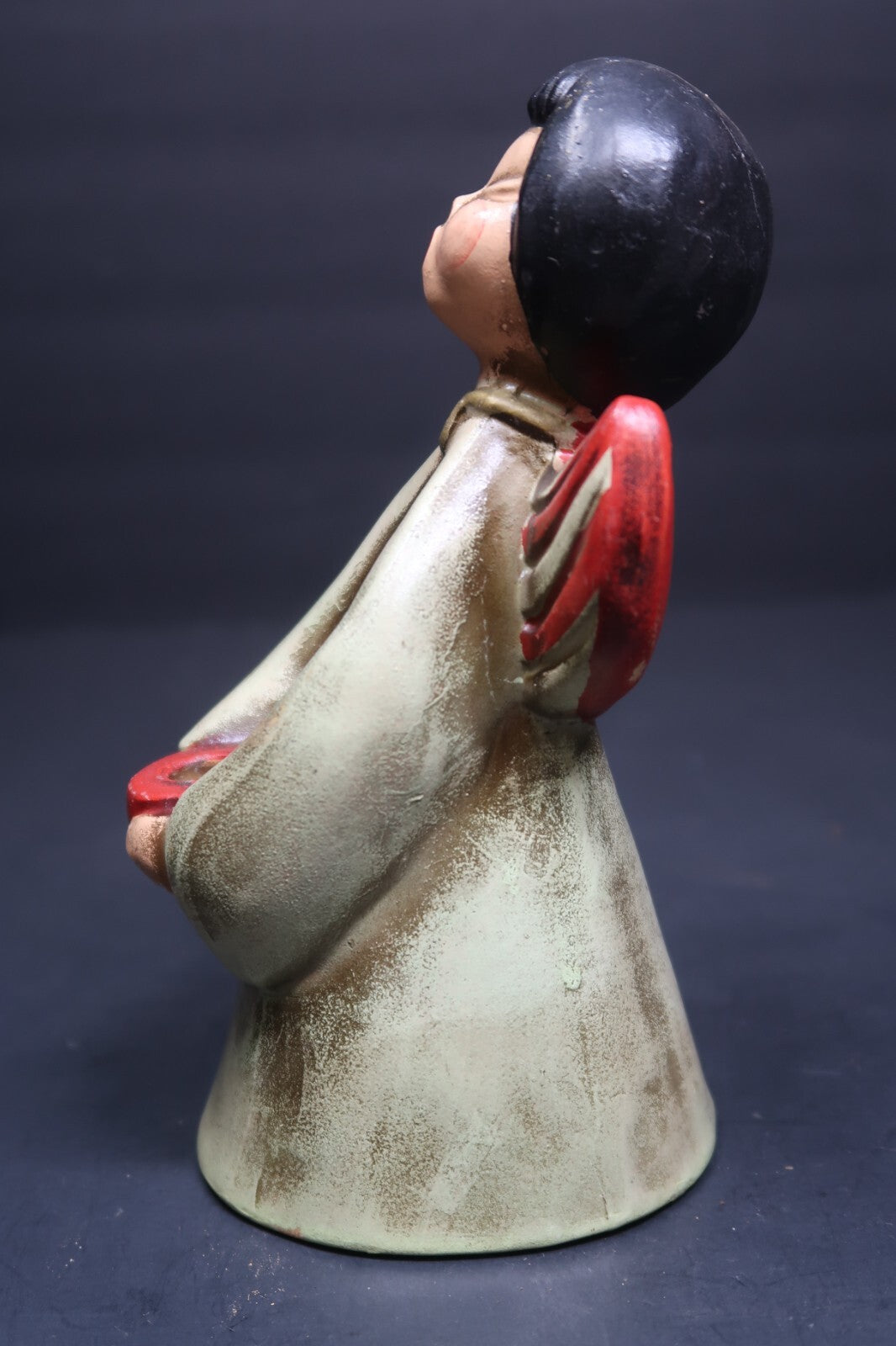 Singing Girl Angel Candle Holder Pottery H 7"