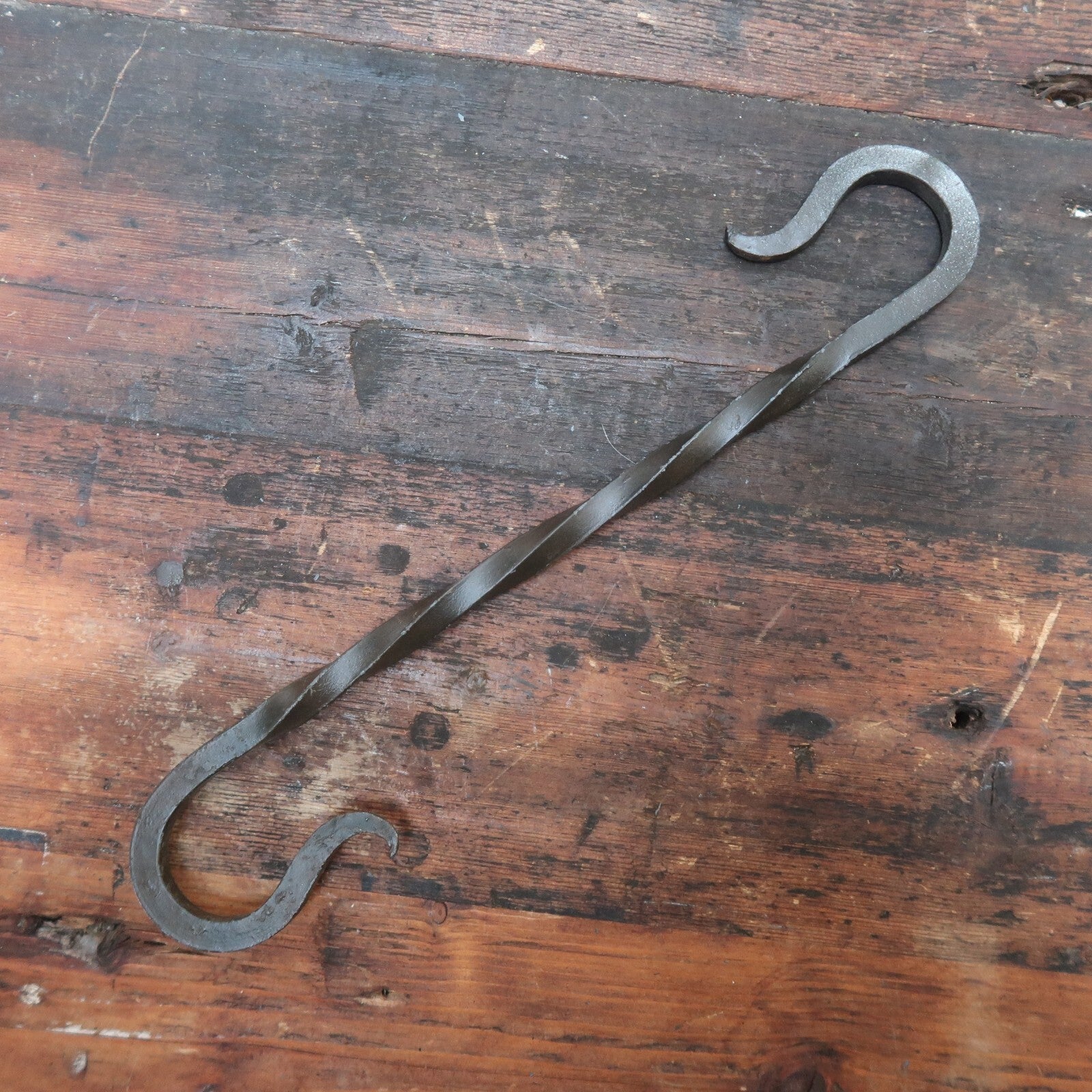 Hand Forged 13.75" Iron S Hook Vintage