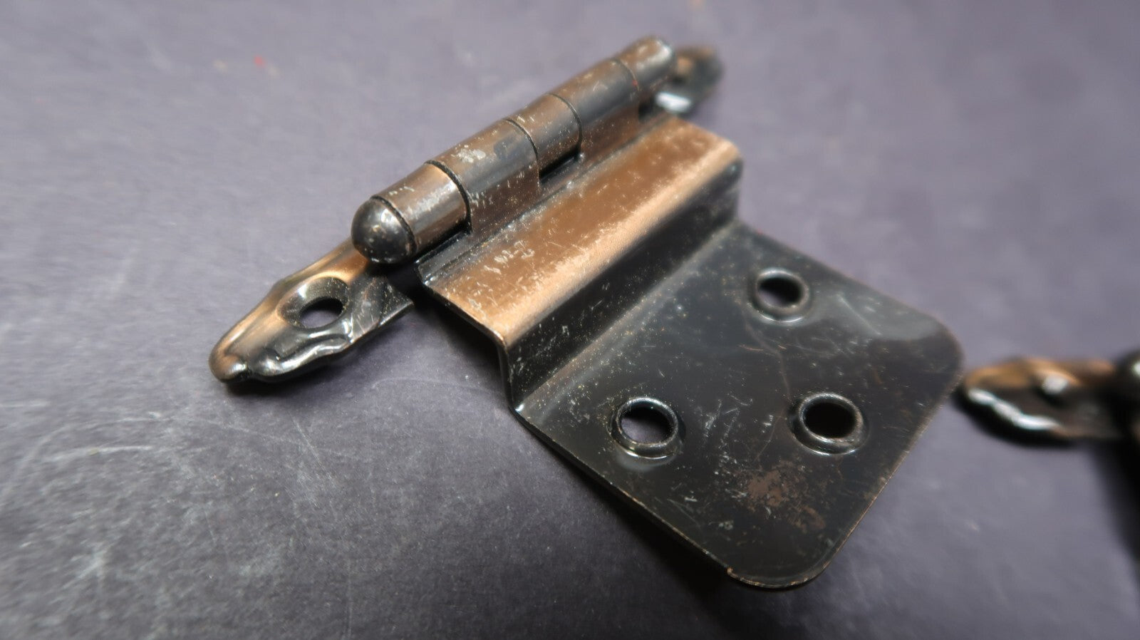 Vintage Ajax Cabinet Door Hinge Pair 975 Copper Plated Steel NOS
