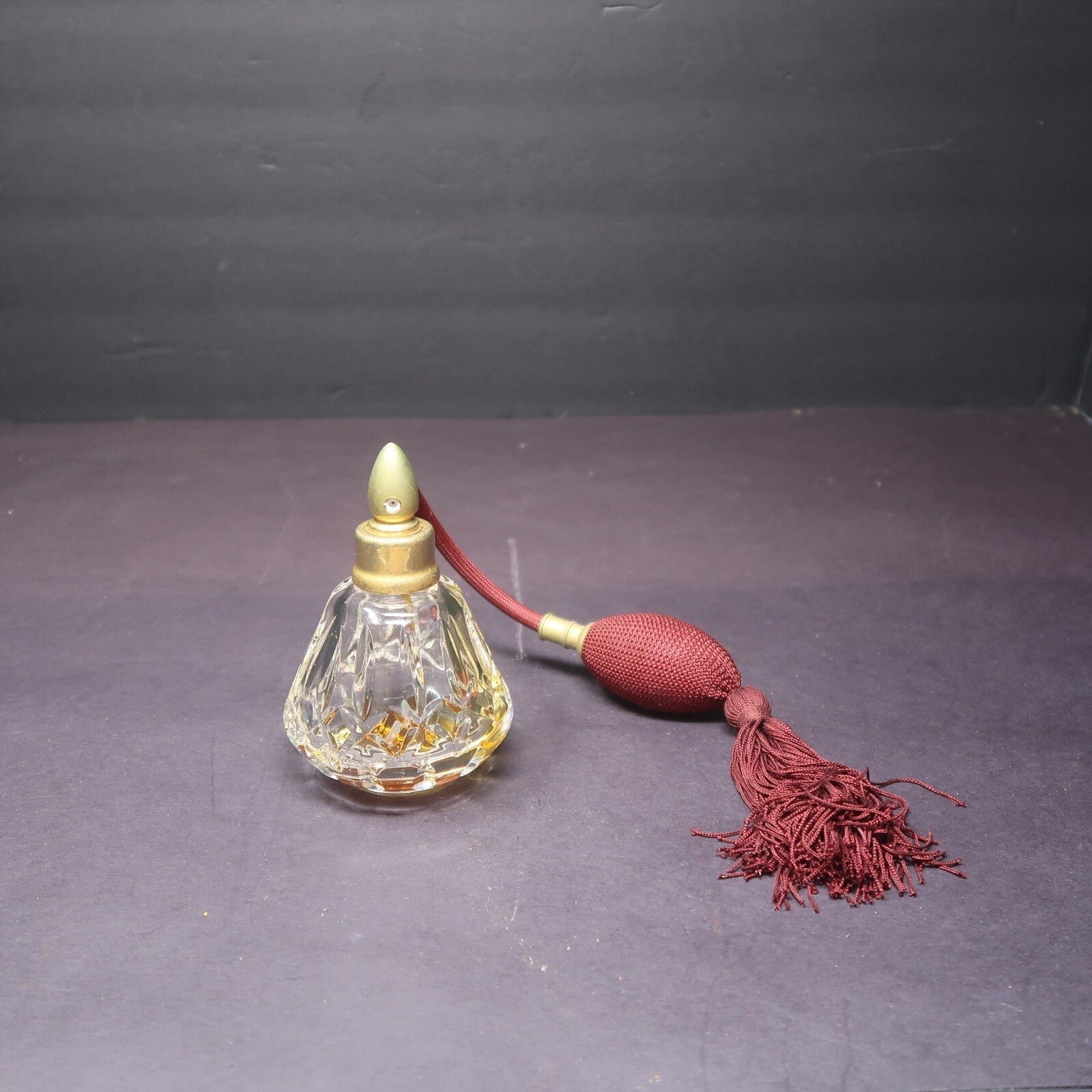 Waterford  Lismore Crystal Perfume Atomizer Bottle with Bulb & Tassel (AS-IS)