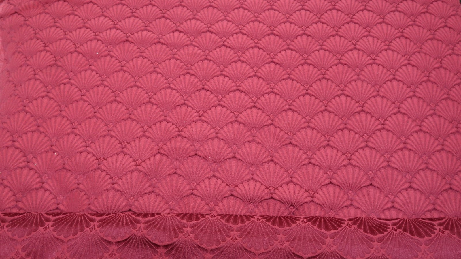F. Schumacher Co. Vintage Shell Pattern Fabric Burgandy 55" w x 6 ft