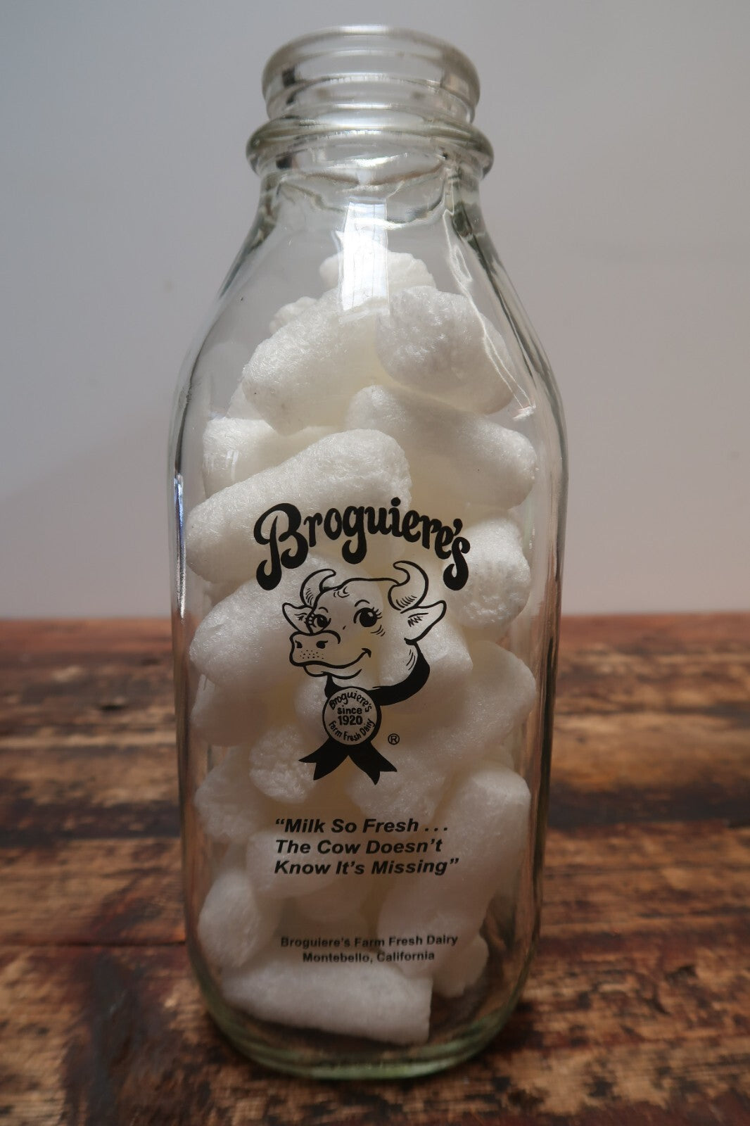 Broguiere's Dairy "Real California Milk"  & Top O’ The Morn Farms Glass Bottles