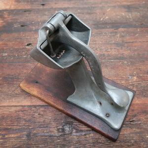 Vintage Aluminum Hand Press Juicer With Wood Base