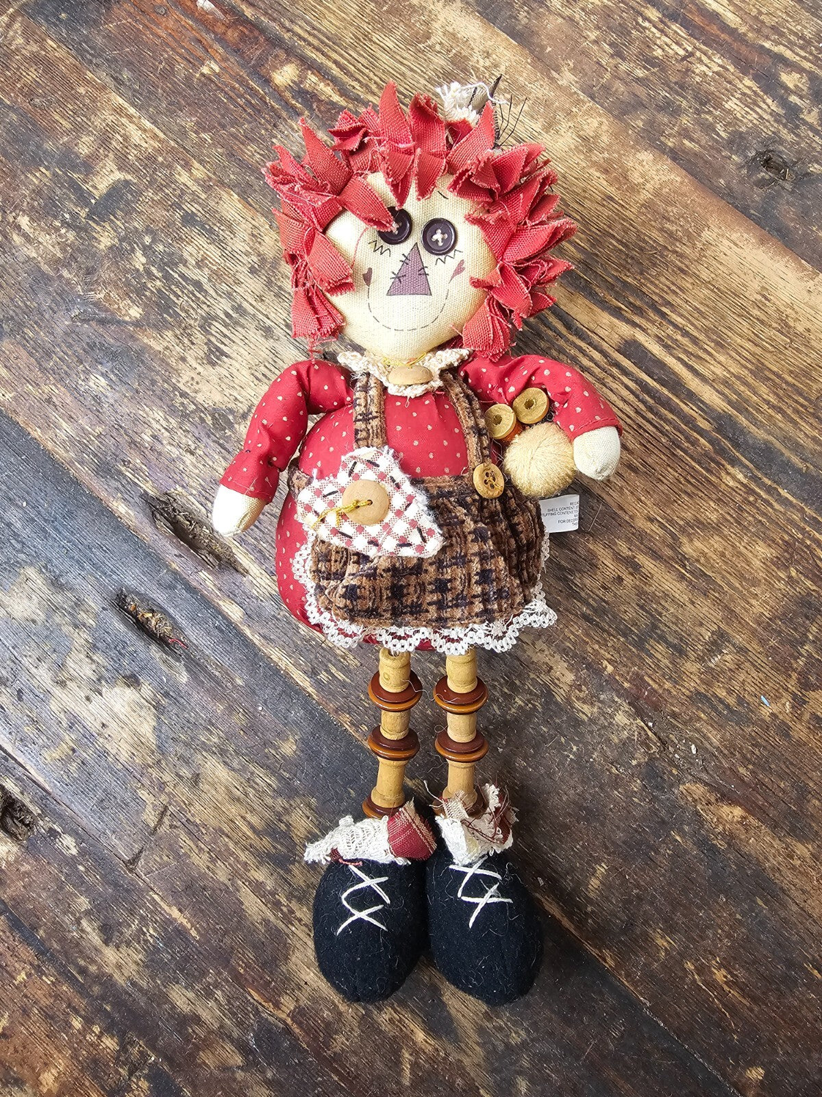 Set of 4 Rustic Shelf Sitters Stuffed Plush Dolls